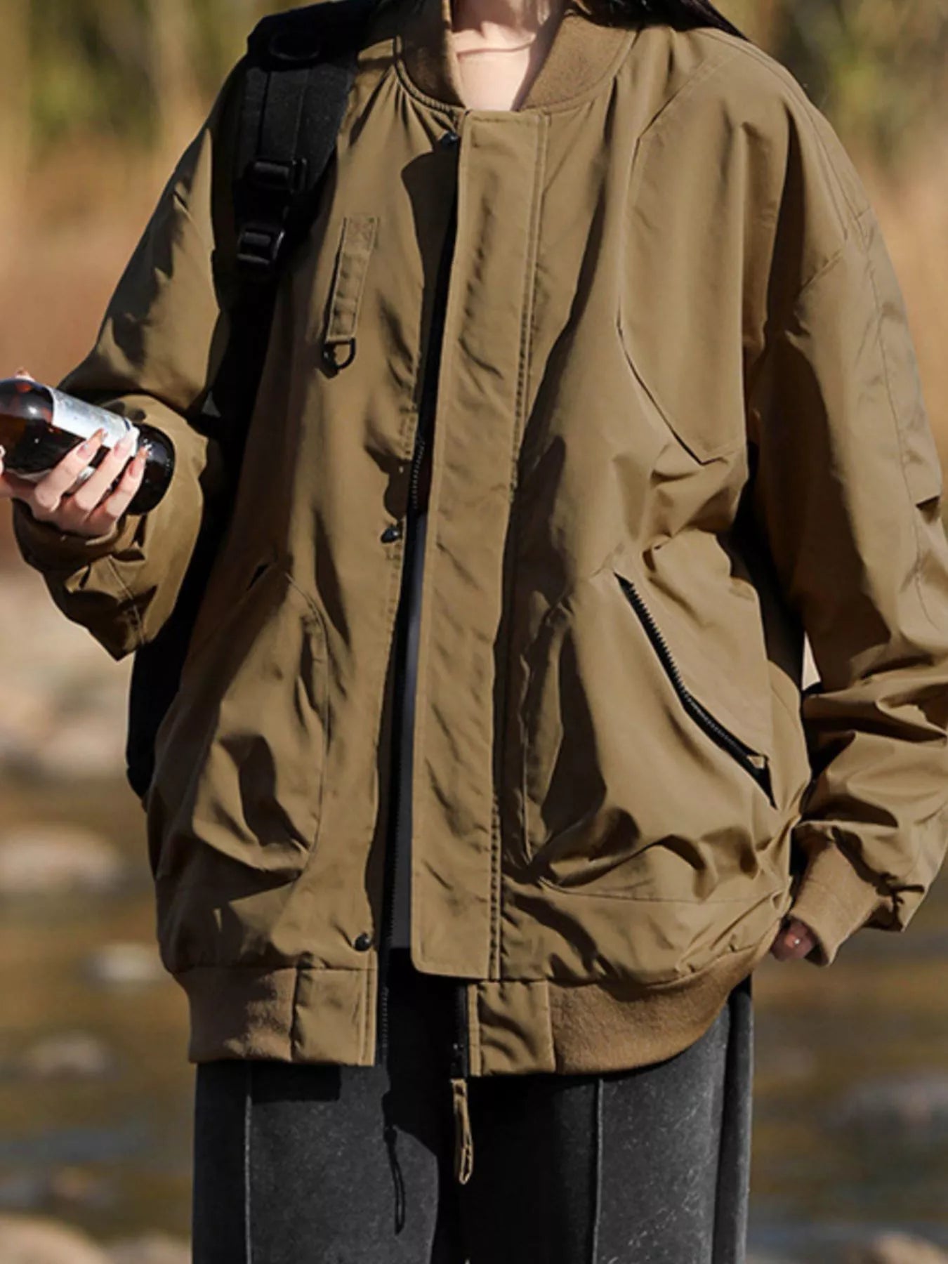Men's Plus Size Casual Loose Fit Zip Up Jacket - PBNJ FASHIONS