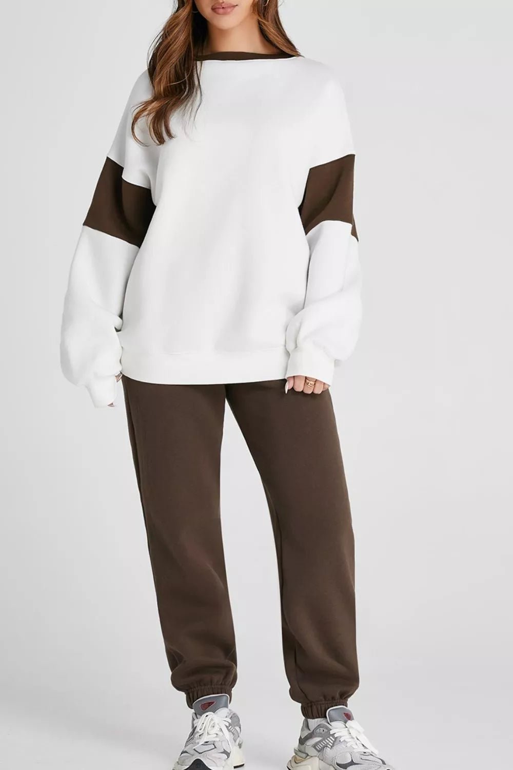 Drop Shoulder Loose Sweatshirt and Joggers Active Set - PBNJ FASHIONS