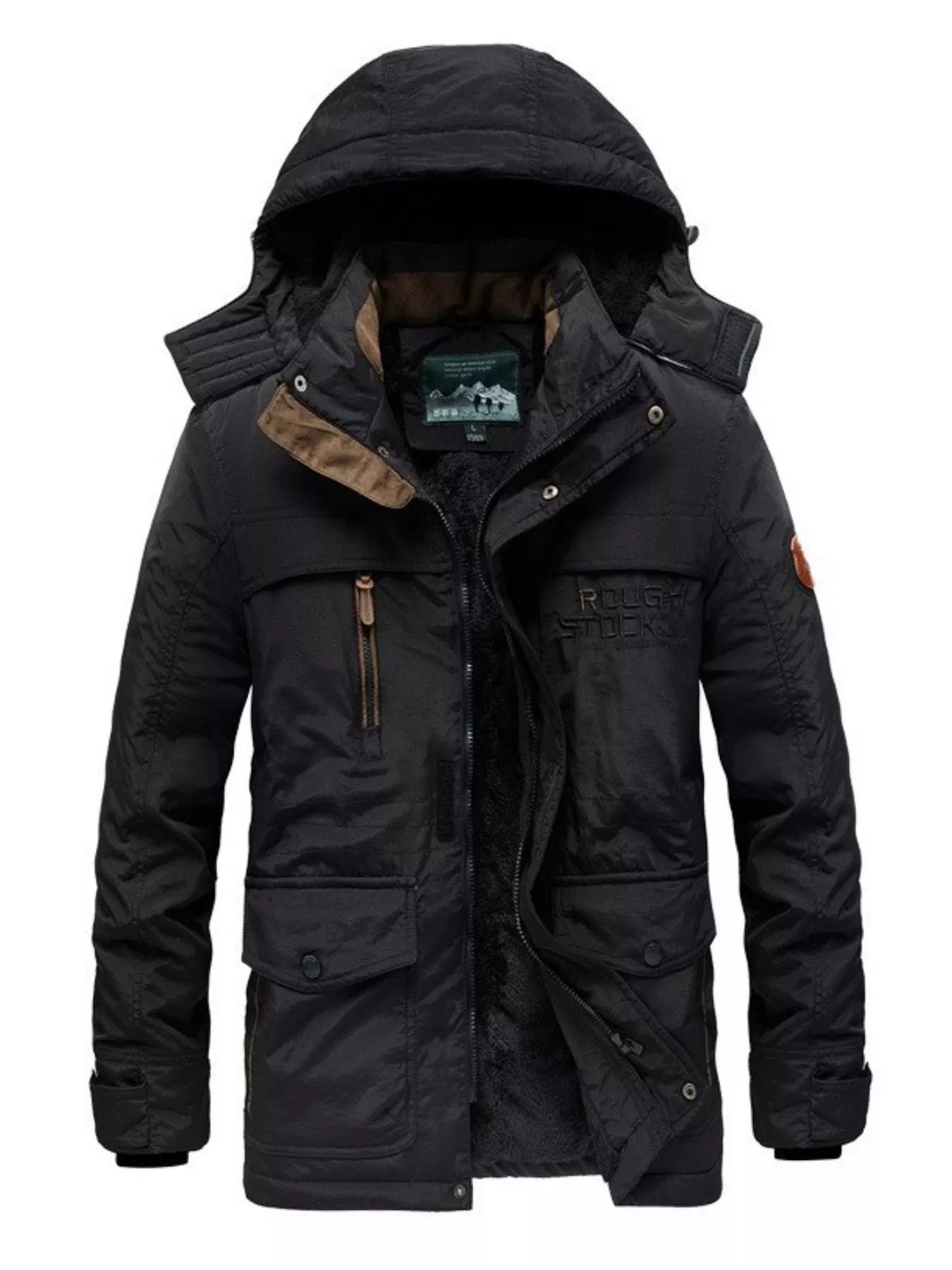 Men's Plus Size Winter Zip Up Hooded Parka Jacket - PBNJ FASHIONS