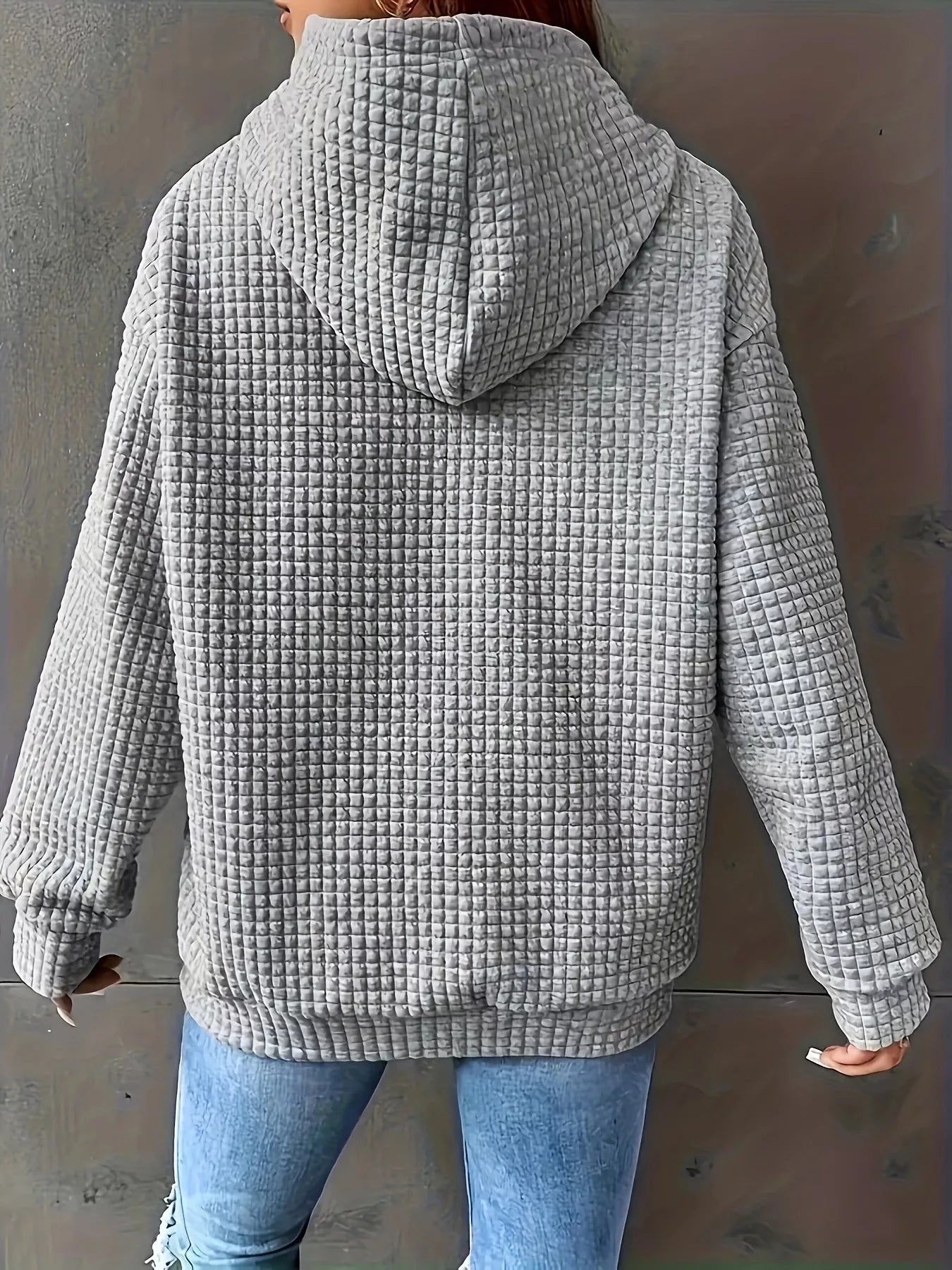 Textured Knit Drawstring Hoodie - PBNJ FASHIONS