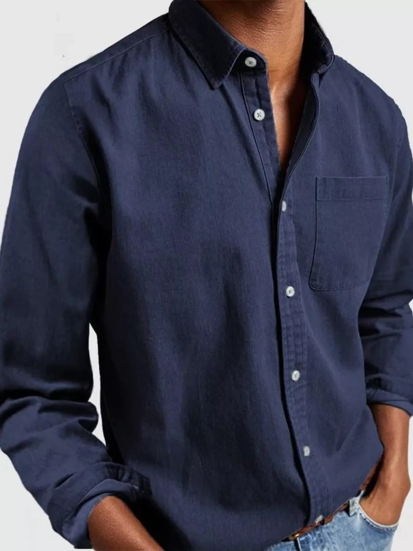 Men's Full Size Button Up Long Sleeve Shirt Plus Size - PBNJ FASHIONS