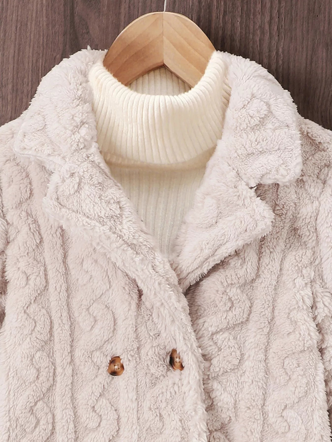 Children's Cozy Textured Double - Breasted Outerwear - PBNJ FASHIONS