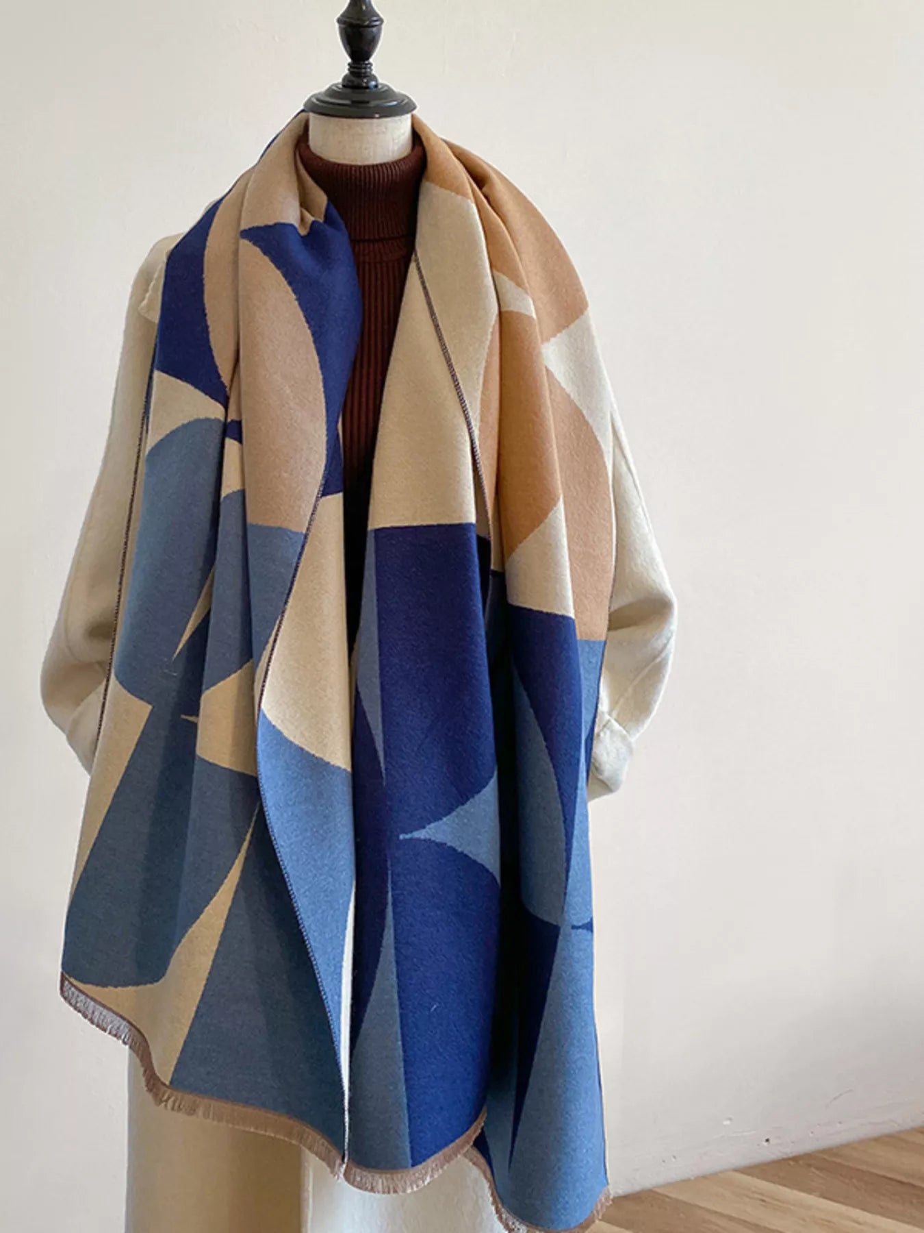 Contrast Raw Hem Scarf - PBNJ FASHIONS