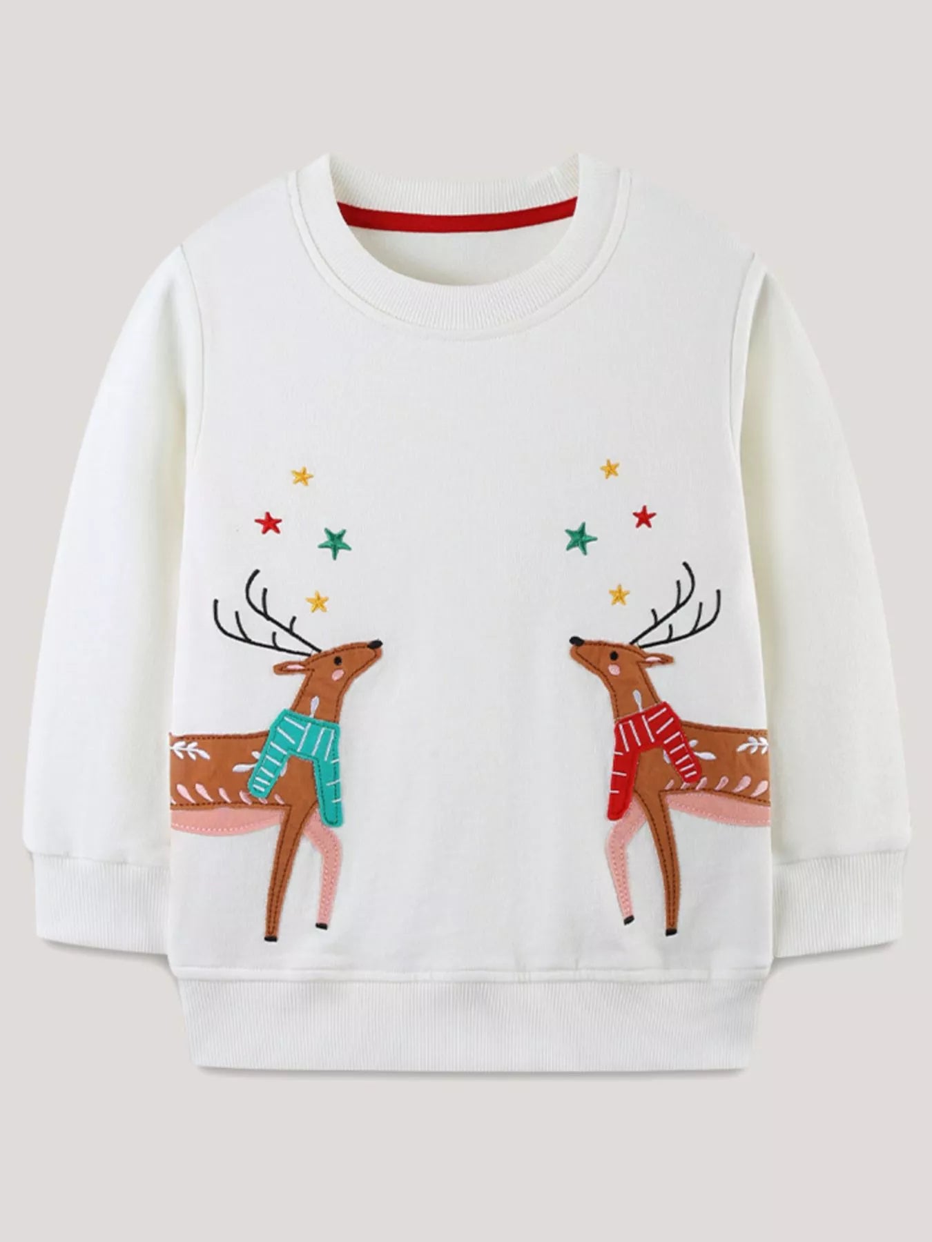 Children's Reindeer Embroidered Sweatshirt - PBNJ FASHIONS