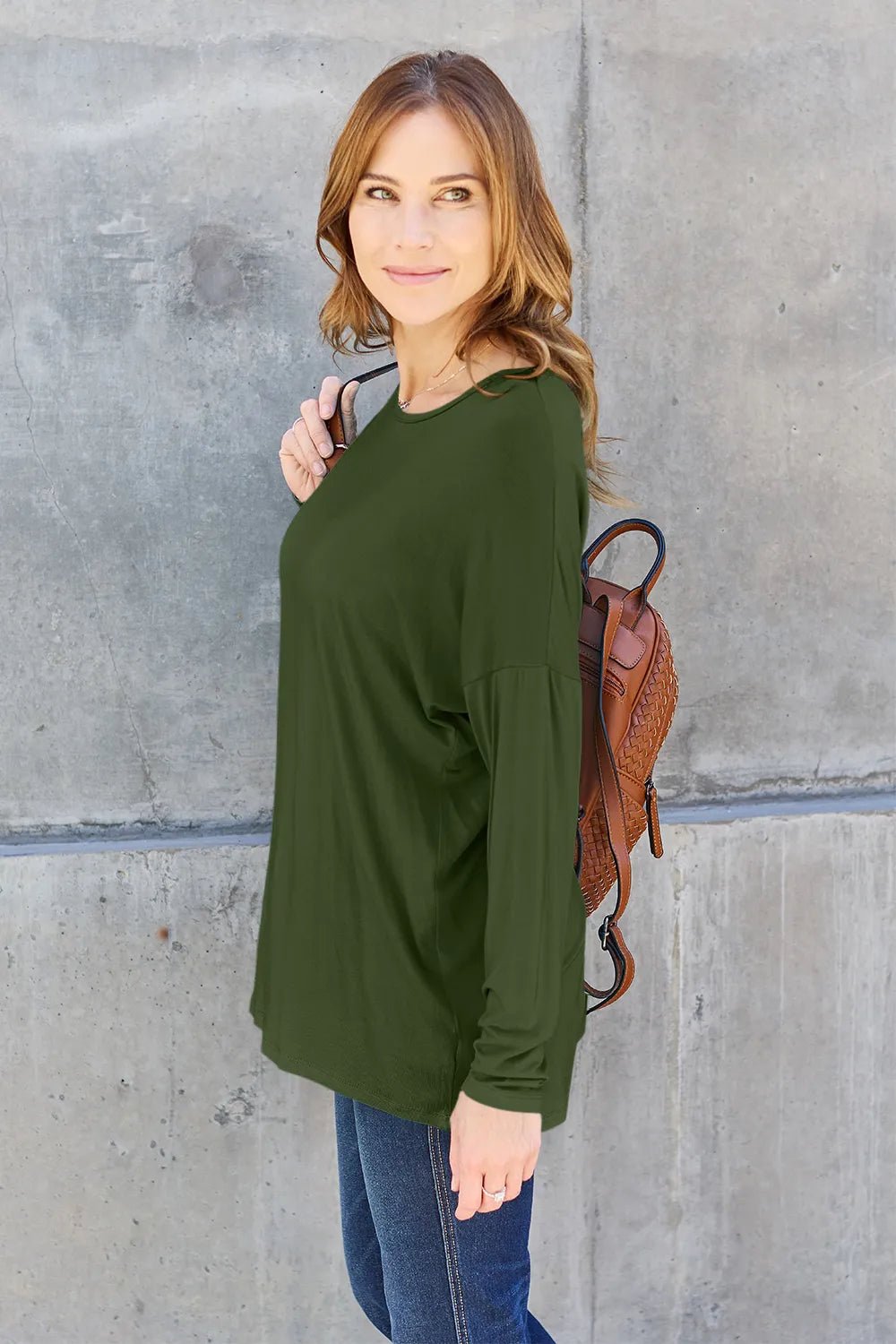 Basic Bae Full Size Round Neck Dropped Shoulder T-Shirt - PBNJ FASHIONS
