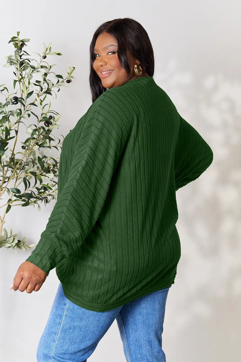 Basic Bae Full Size Ribbed Cocoon Cardigan - PBNJ FASHIONS
