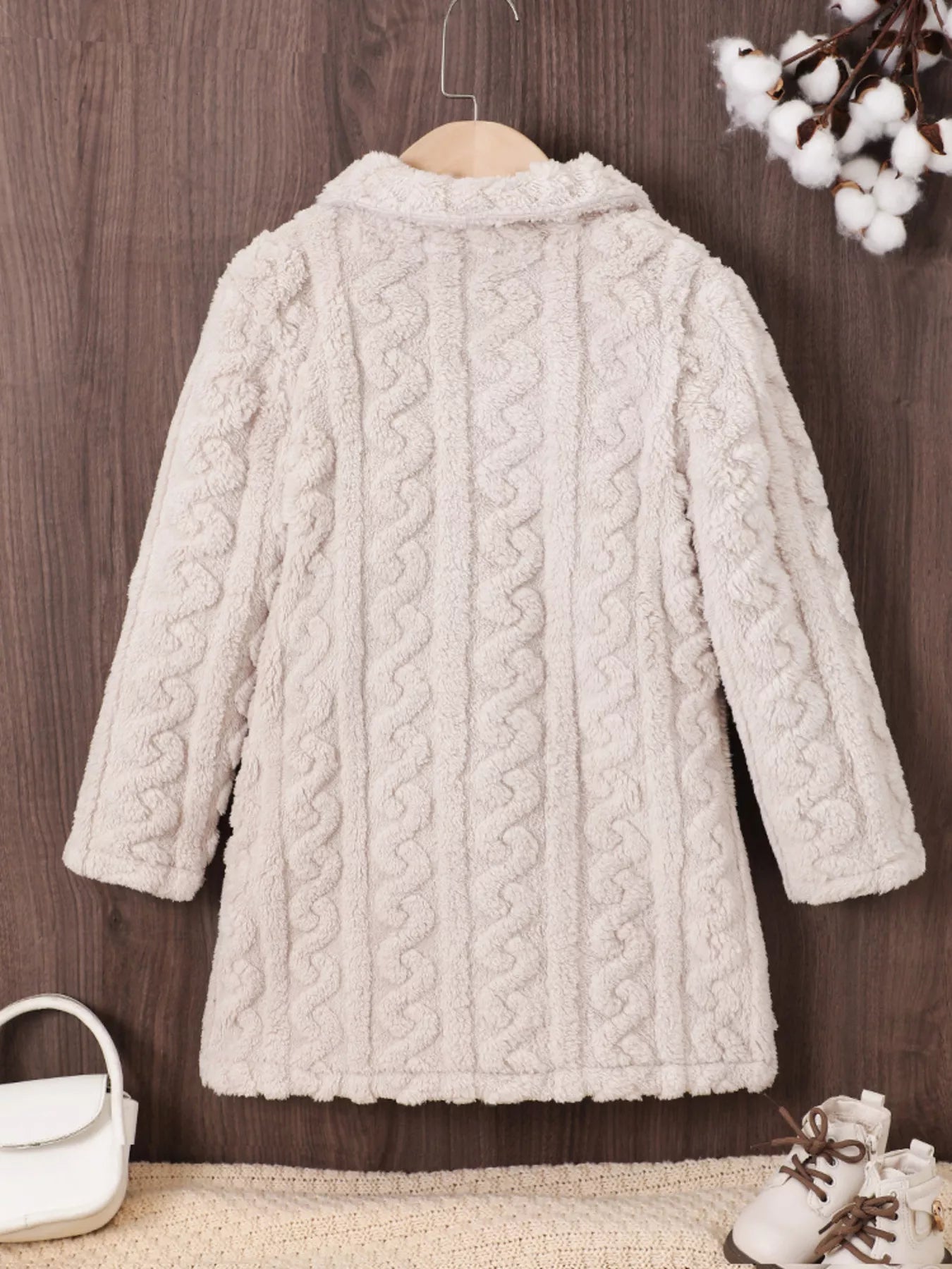 Children's Cozy Textured Double - Breasted Outerwear - PBNJ FASHIONS