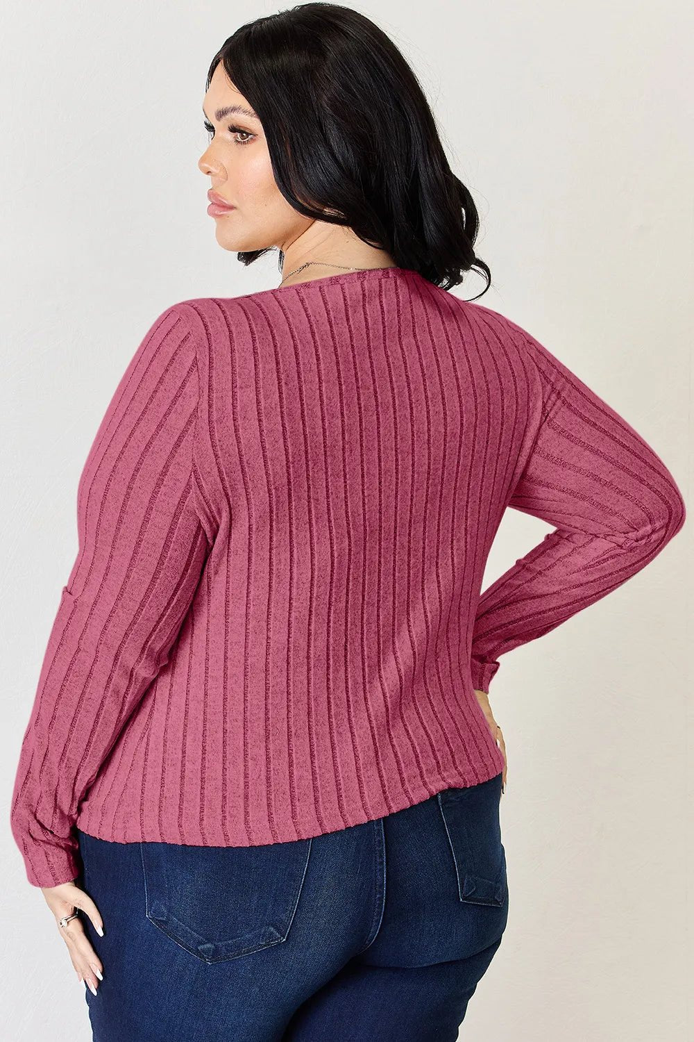 Basic Bae Full Size Ribbed Long Sleeve T-Shirt - PBNJ FASHIONS