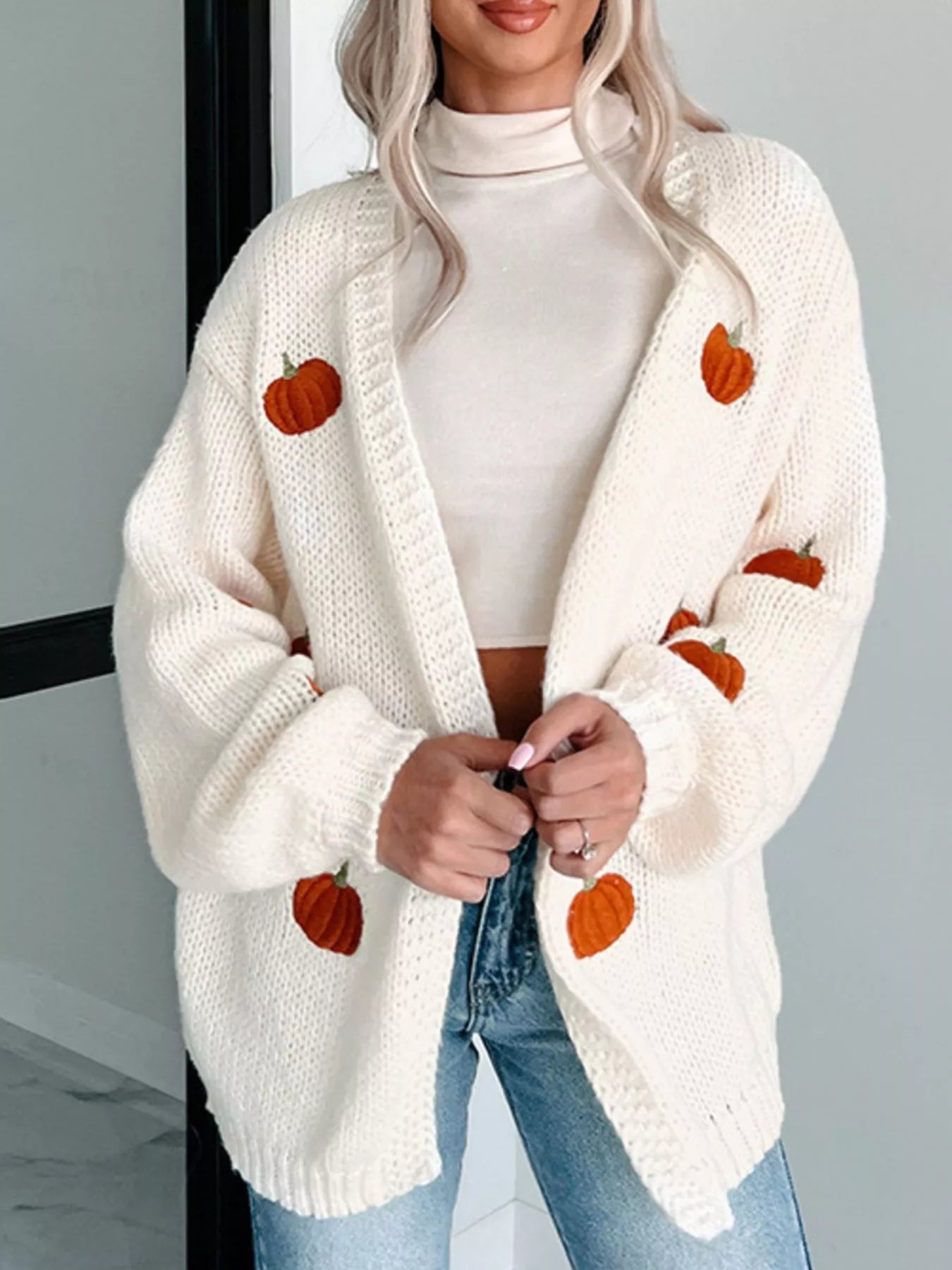 Embroidered Button Up Cardigan - PBNJ FASHIONS
