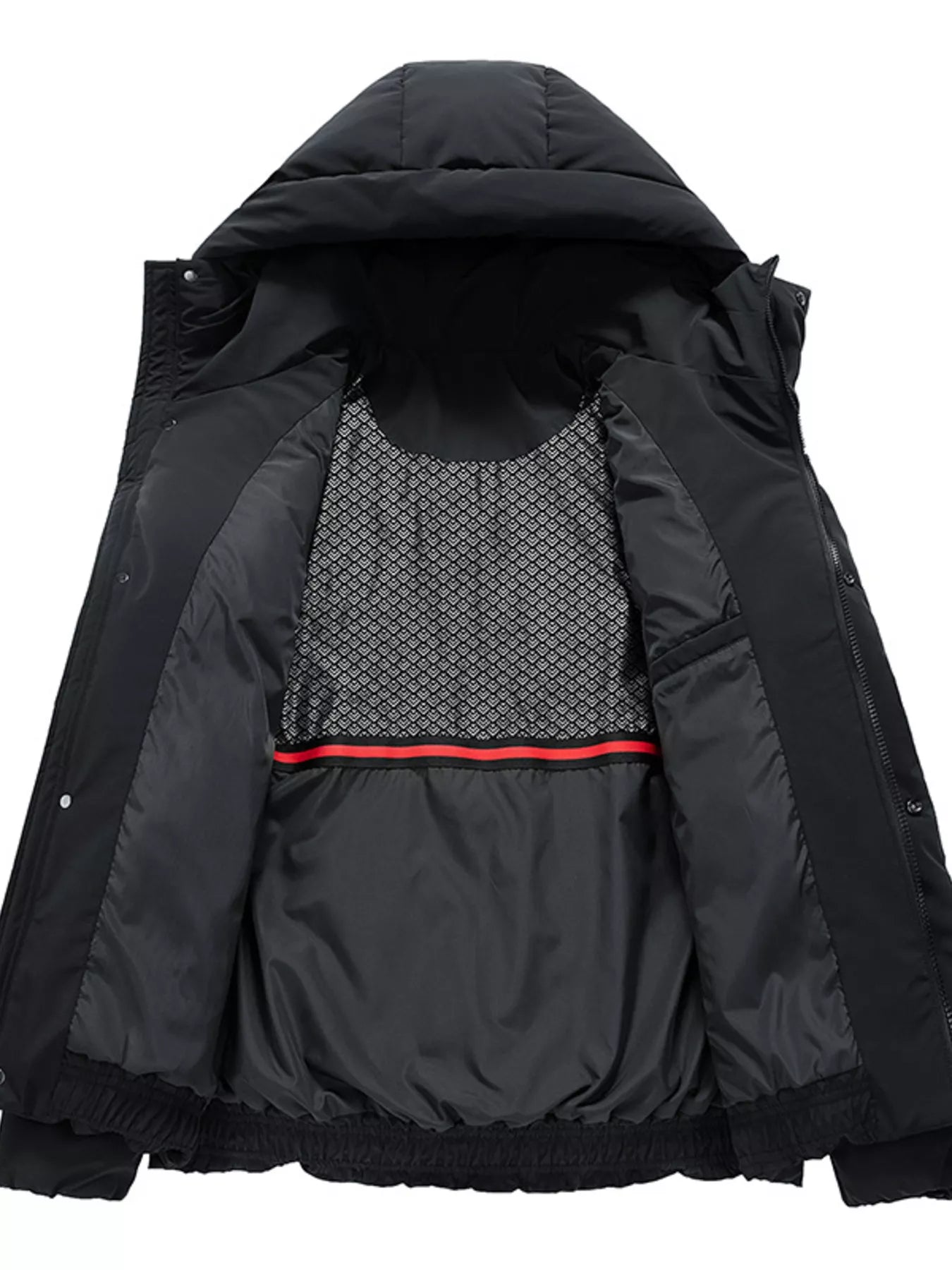 Men's Full Size Snap Down Hooded Padded Winter Jacket Plus Size - PBNJ FASHIONS