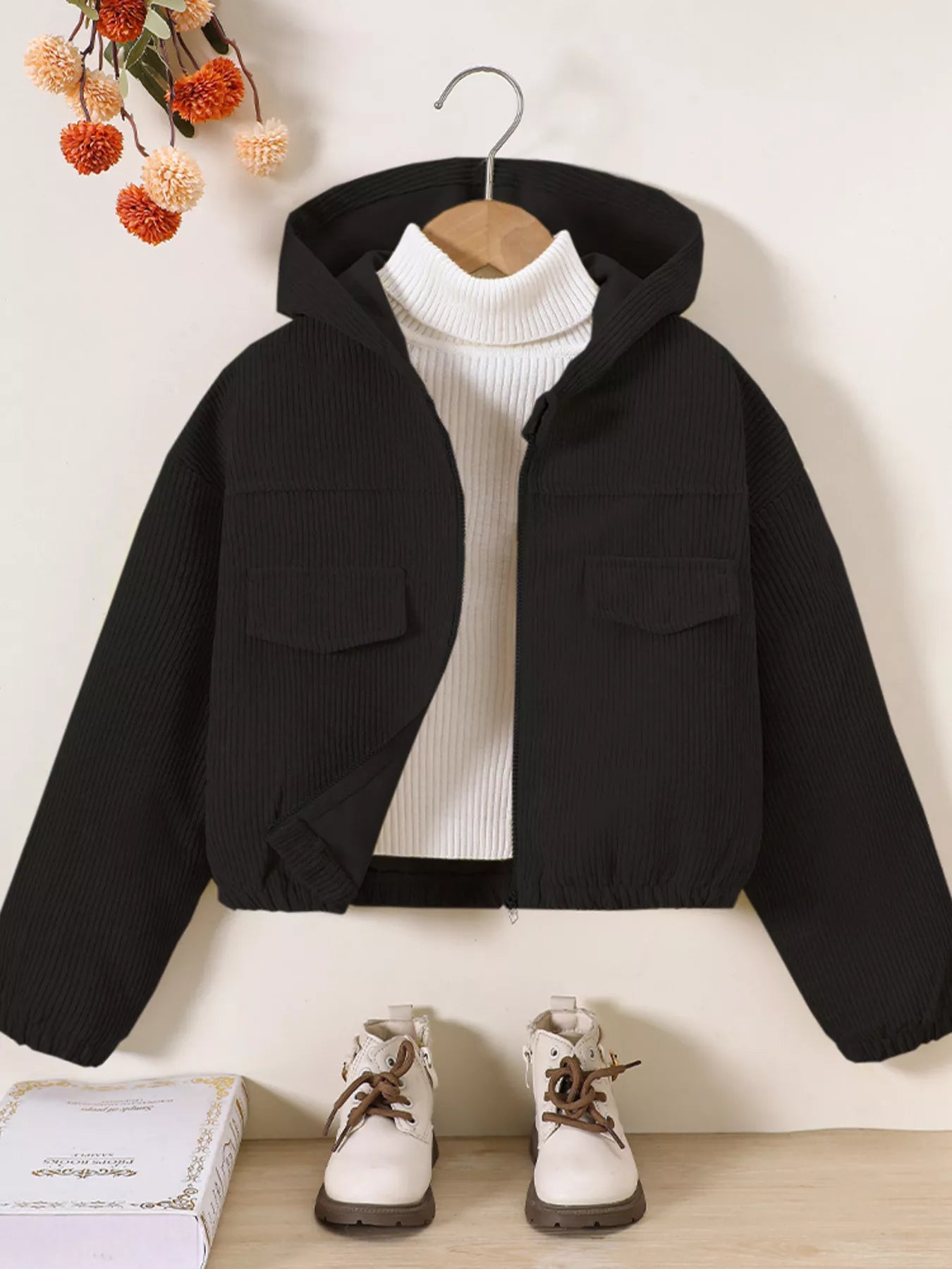 Children's Casual Corduroy Hooded Jacket - PBNJ FASHIONS