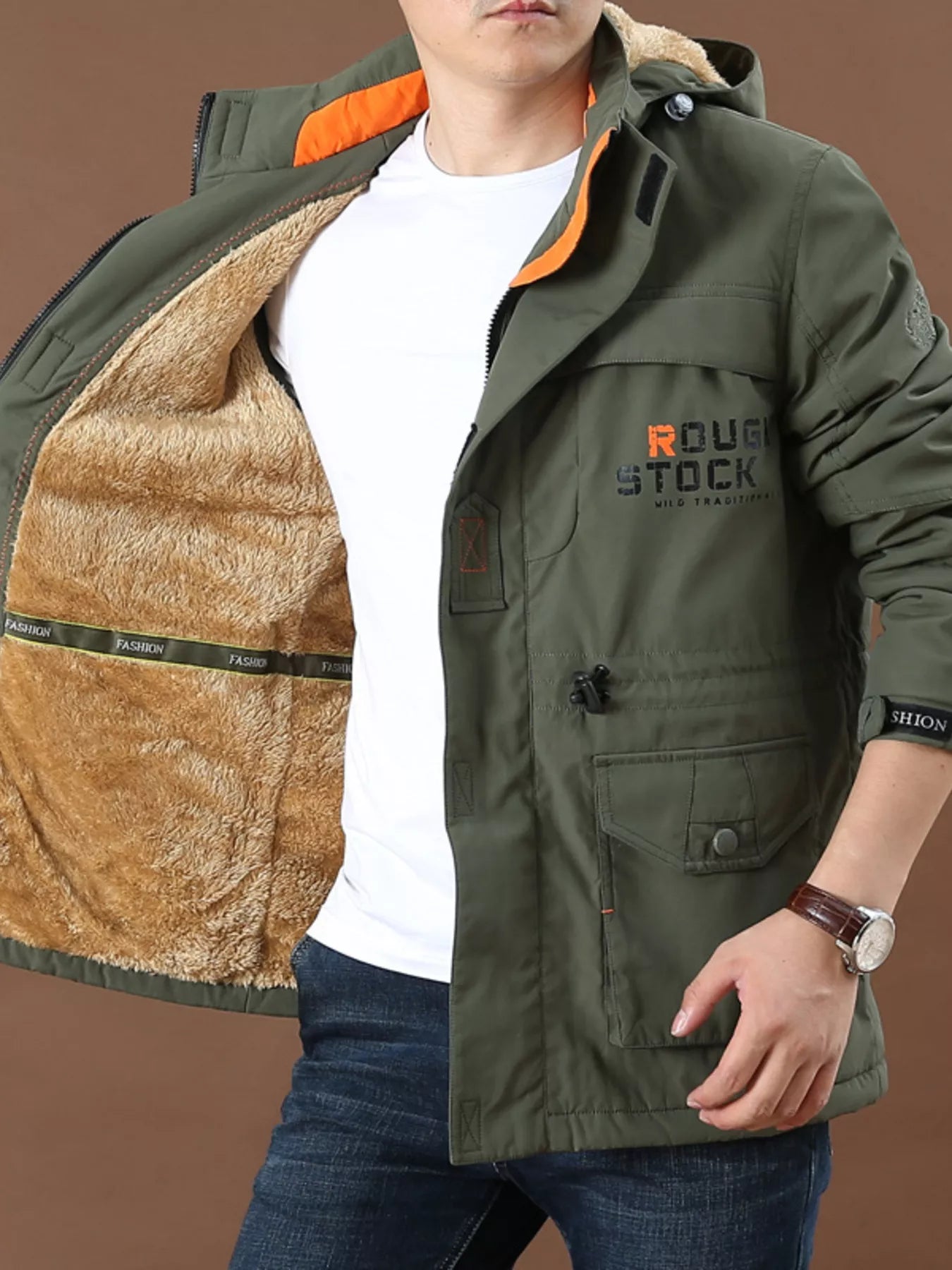 Men's Plus Size Warm Fleece Lined Hooded Jacket - PBNJ FASHIONS