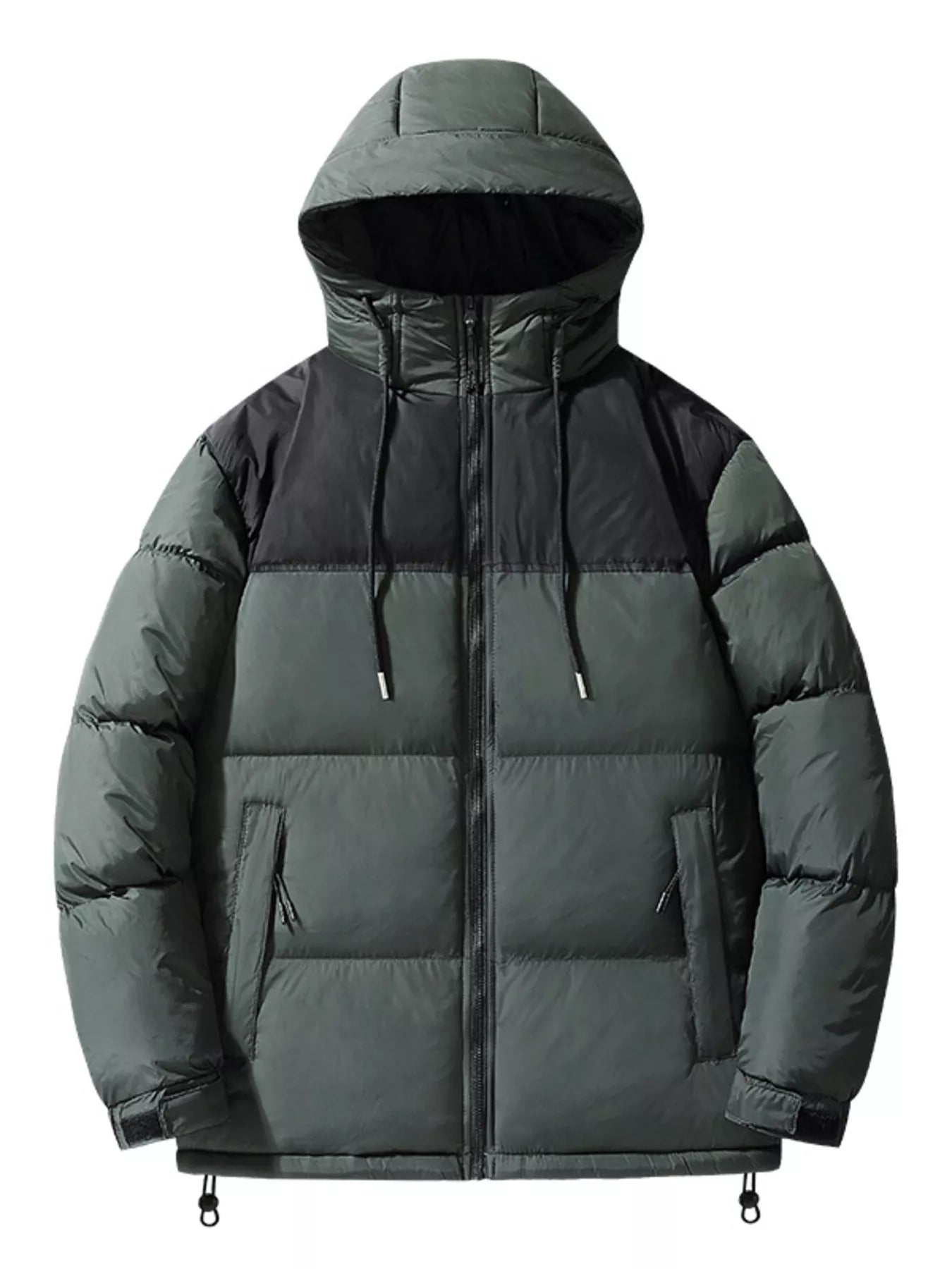 Men's Plus Size Drawstring Hooded Puffer Jacket - PBNJ FASHIONS