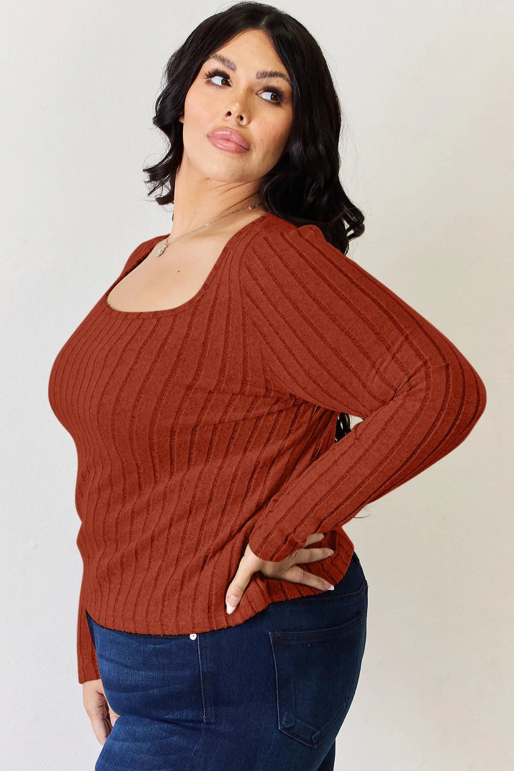 Basic Bae Full Size Ribbed Long Sleeve T-Shirt - PBNJ FASHIONS