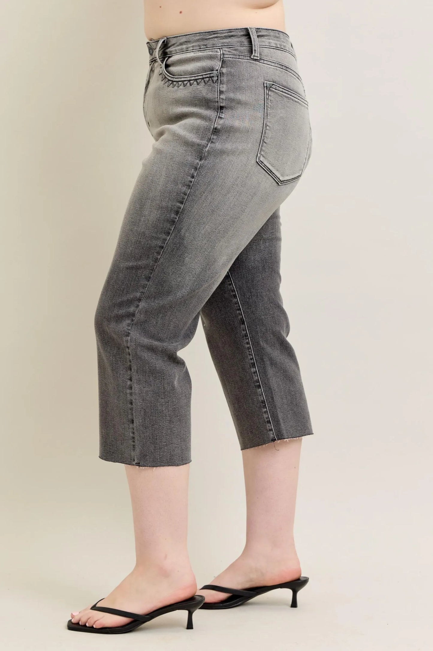 Judy Blue Full Size Wide Leg Capris Jeans Plus Size - PBNJ FASHIONS