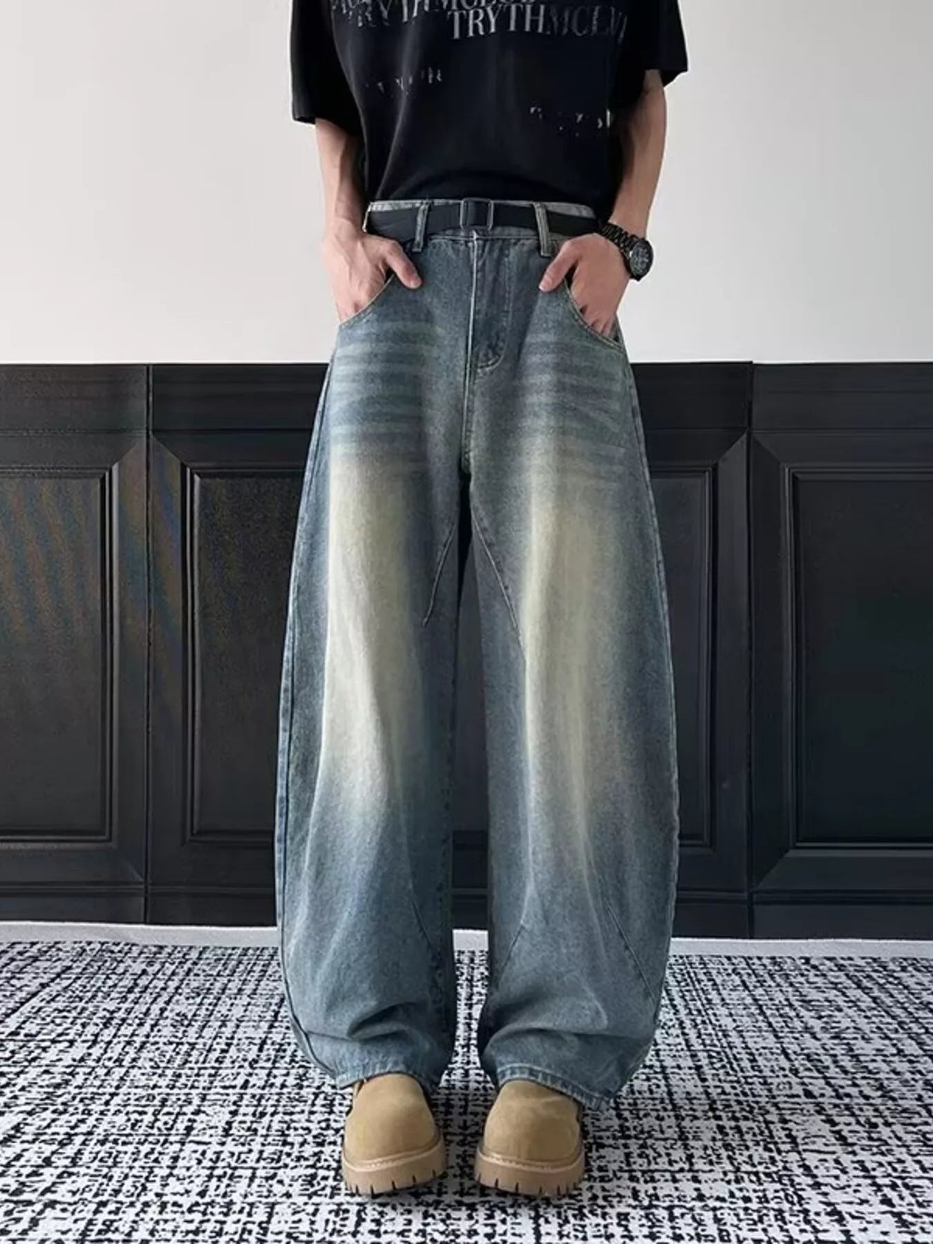 Men's Full Size Vintage Wash Wide Leg Jeans Plus Size - PBNJ FASHIONS