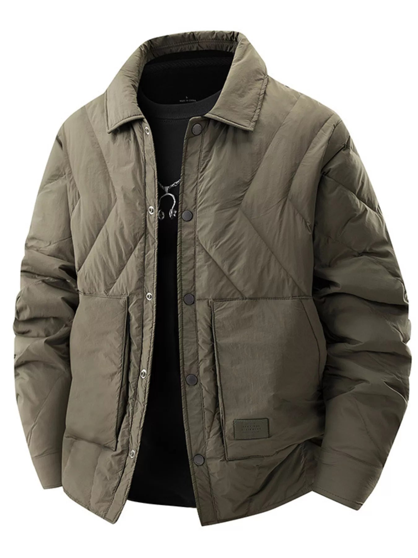 Men's Plus Size Quilted Padded Snap Down Jacket - PBNJ FASHIONS