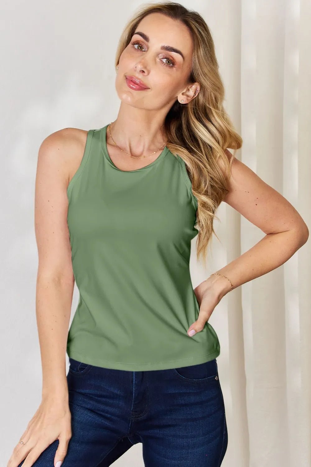 Basic Bae Full Size Round Neck Racerback Tank - PBNJ FASHIONS