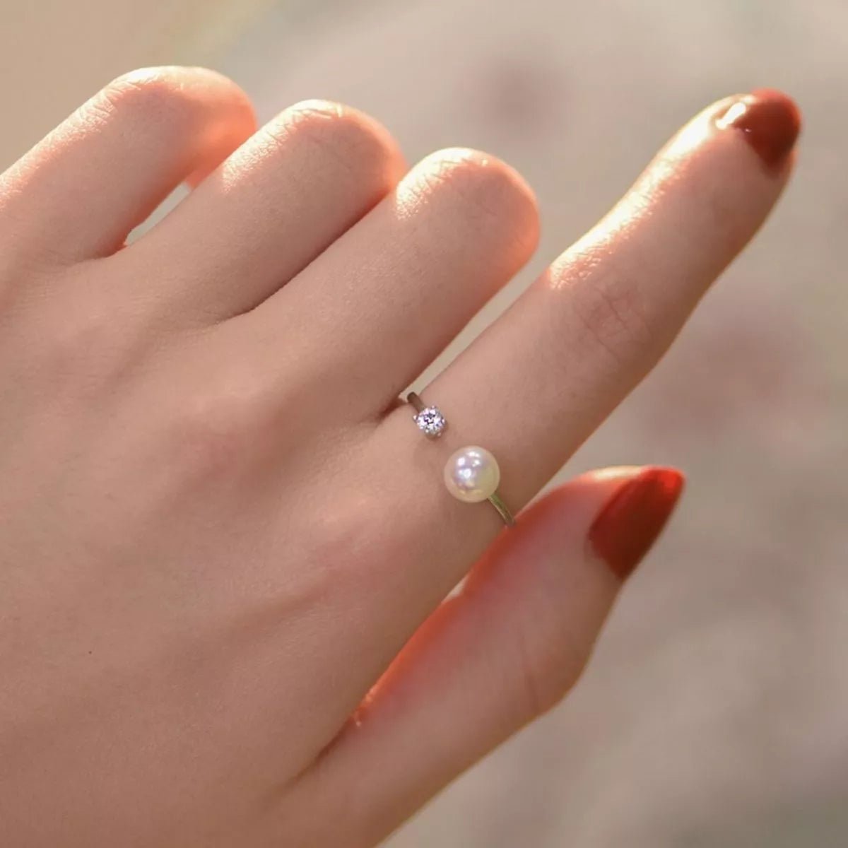 925 Sterling Silver Pearl Open Ring - PBNJ FASHIONS