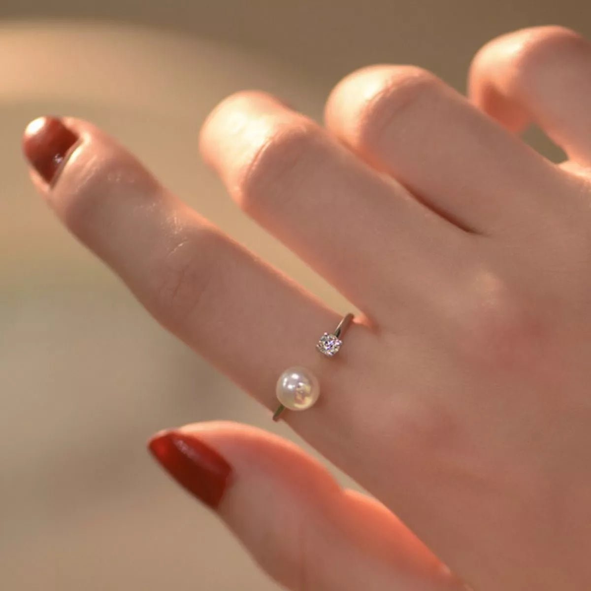 925 Sterling Silver Pearl Open Ring - PBNJ FASHIONS