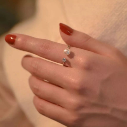 925 Sterling Silver Pearl Open Ring - PBNJ FASHIONS