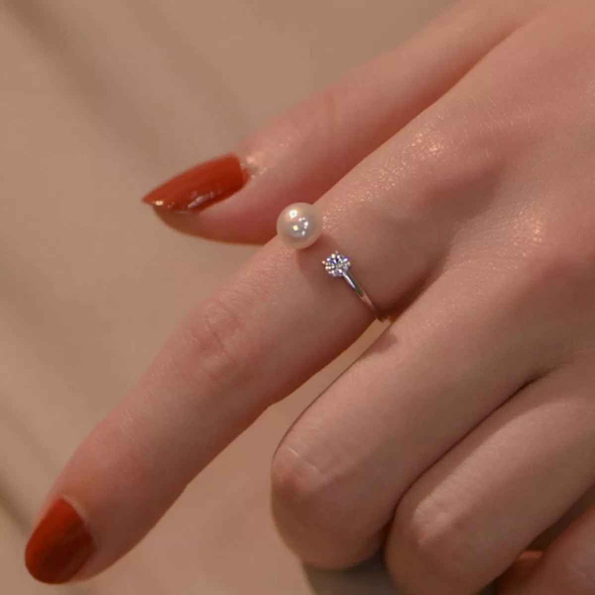 925 Sterling Silver Pearl Open Ring - PBNJ FASHIONS