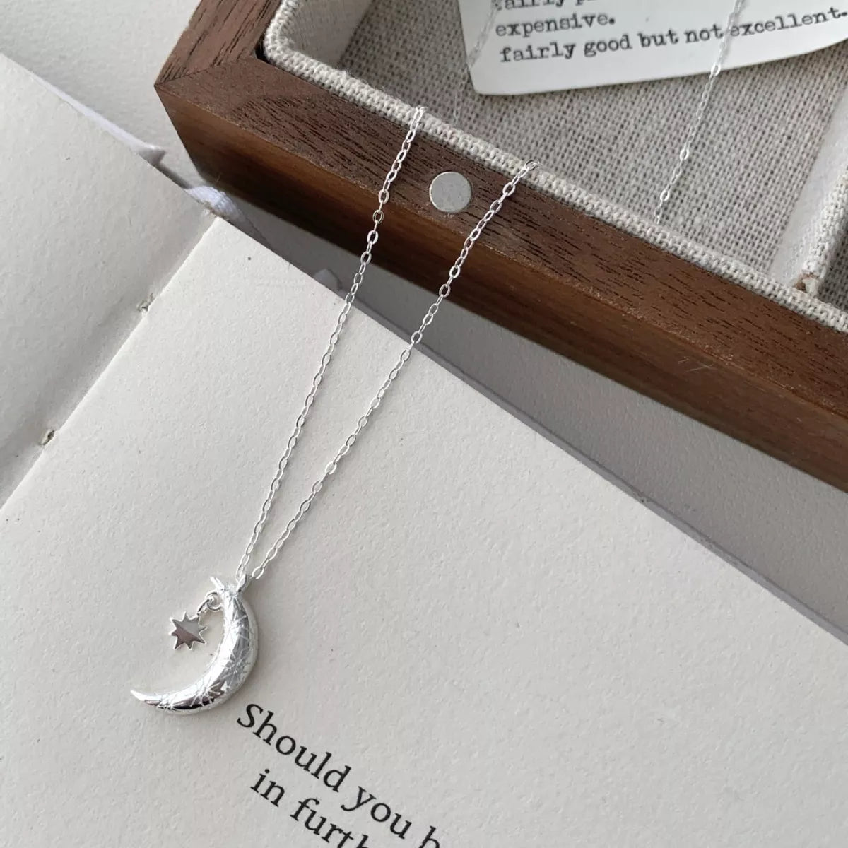 925 Sterling Silver Star Moon Necklace - PBNJ FASHIONS