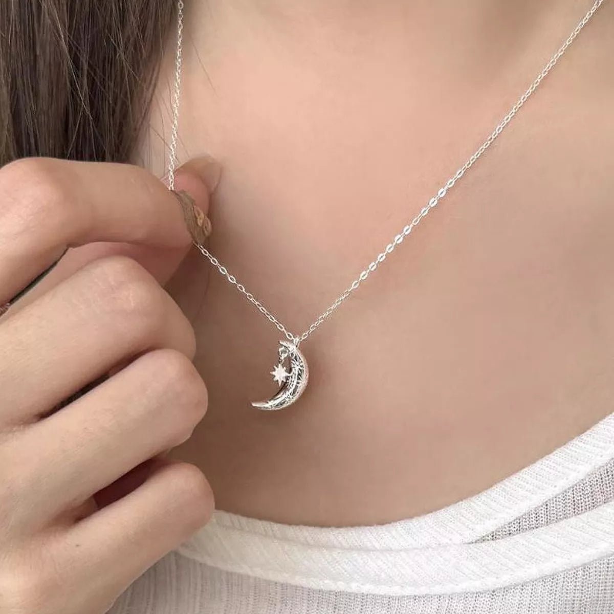 925 Sterling Silver Star Moon Necklace - PBNJ FASHIONS