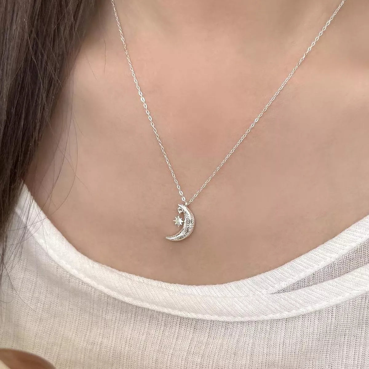 925 Sterling Silver Star Moon Necklace - PBNJ FASHIONS