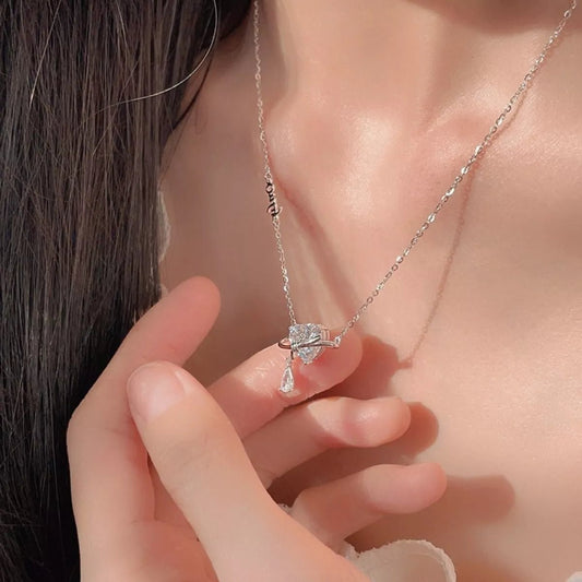 925 Sterling Silver Zircon Heart Necklace - PBNJ FASHIONS