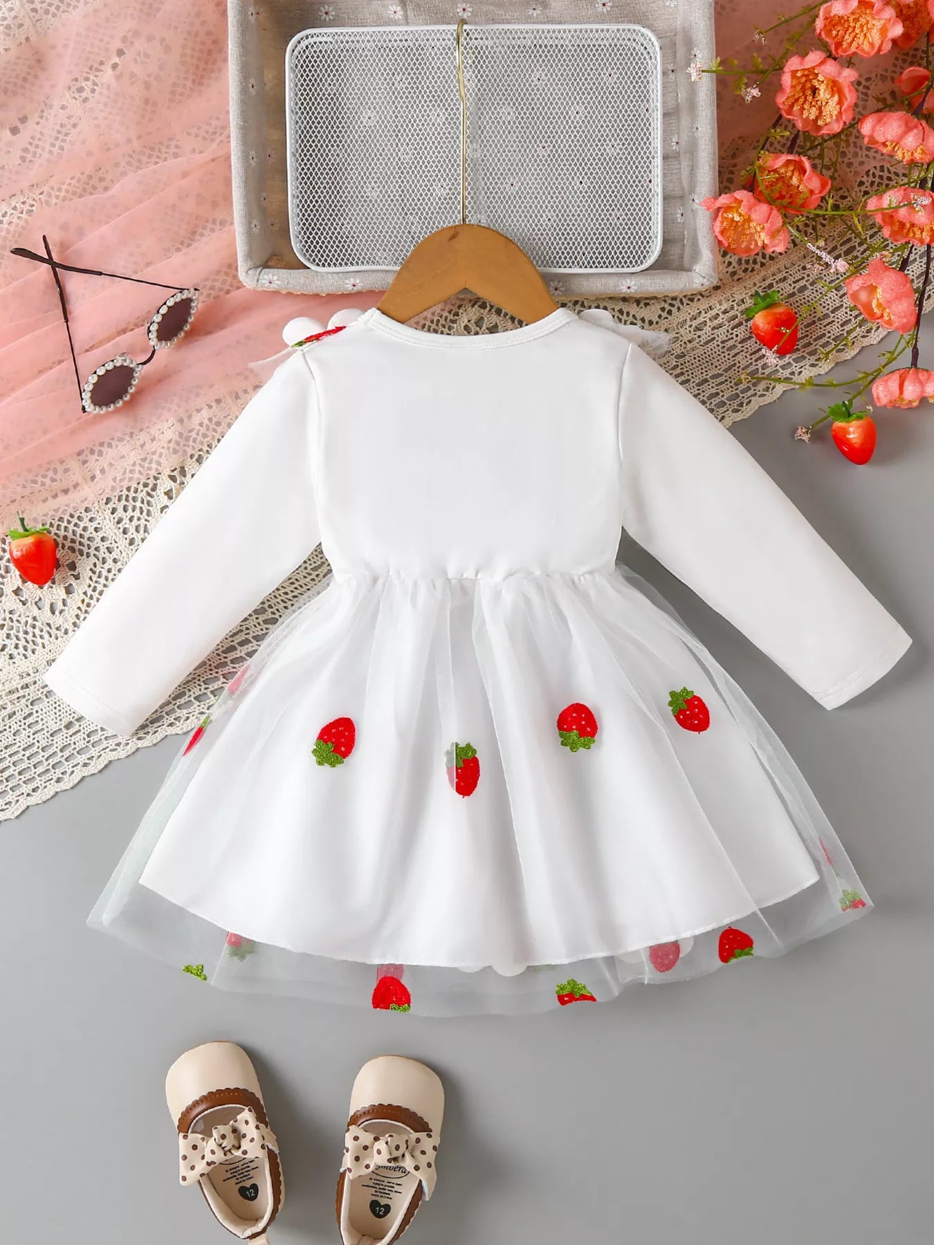 Children's Bow Decor Ruffle Trim Dress - PBNJ FASHIONS