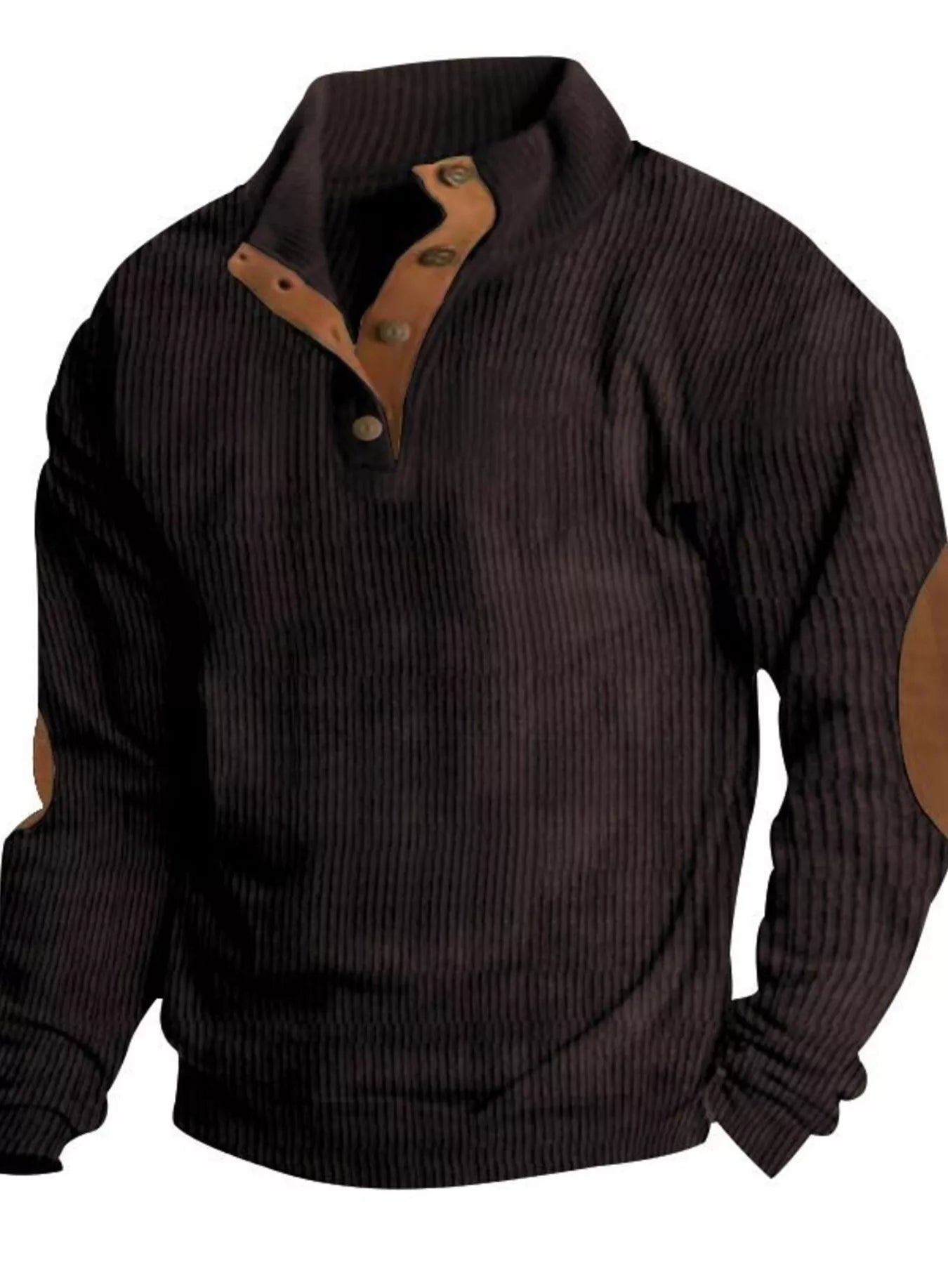 Men's Full Size Button Detail Long Sleeve Sweatshirt Plus Size - PBNJ FASHIONS