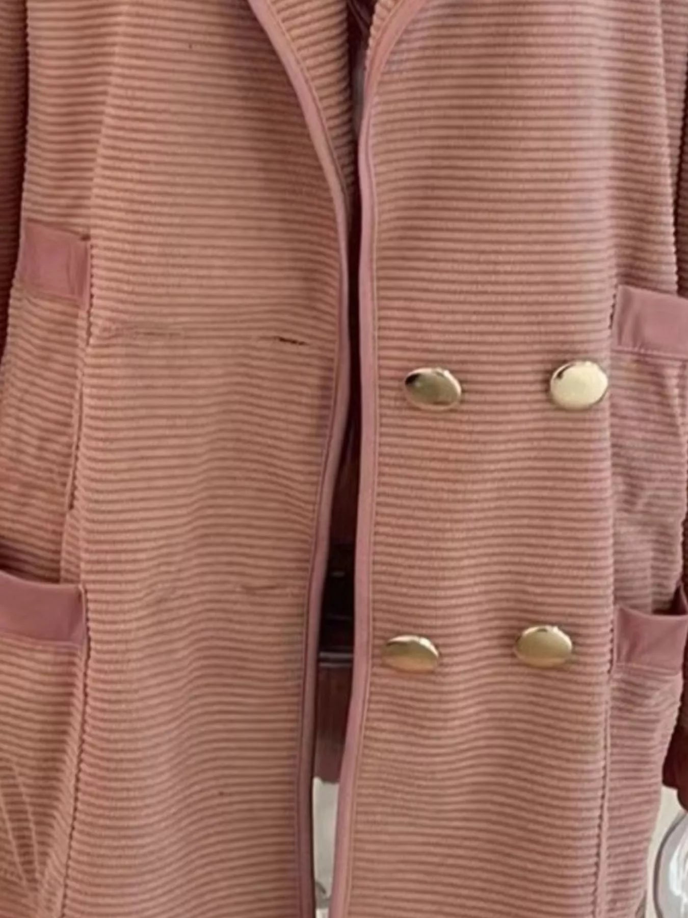 Texture Knit Double - Breasted Blazer - PBNJ FASHIONS