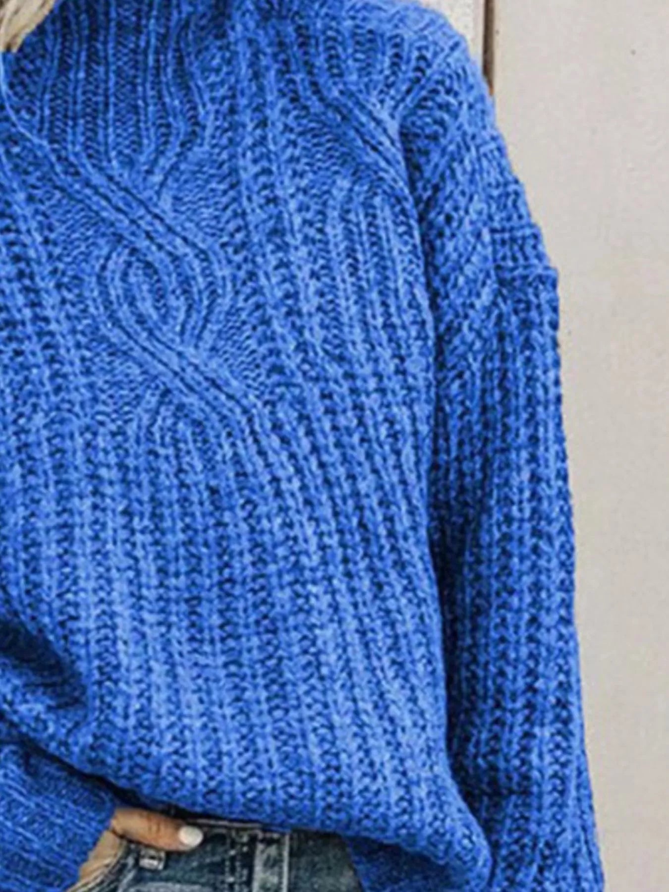 Full Size Turtleneck Long Sleeve Sweater Plus Size - PBNJ FASHIONS