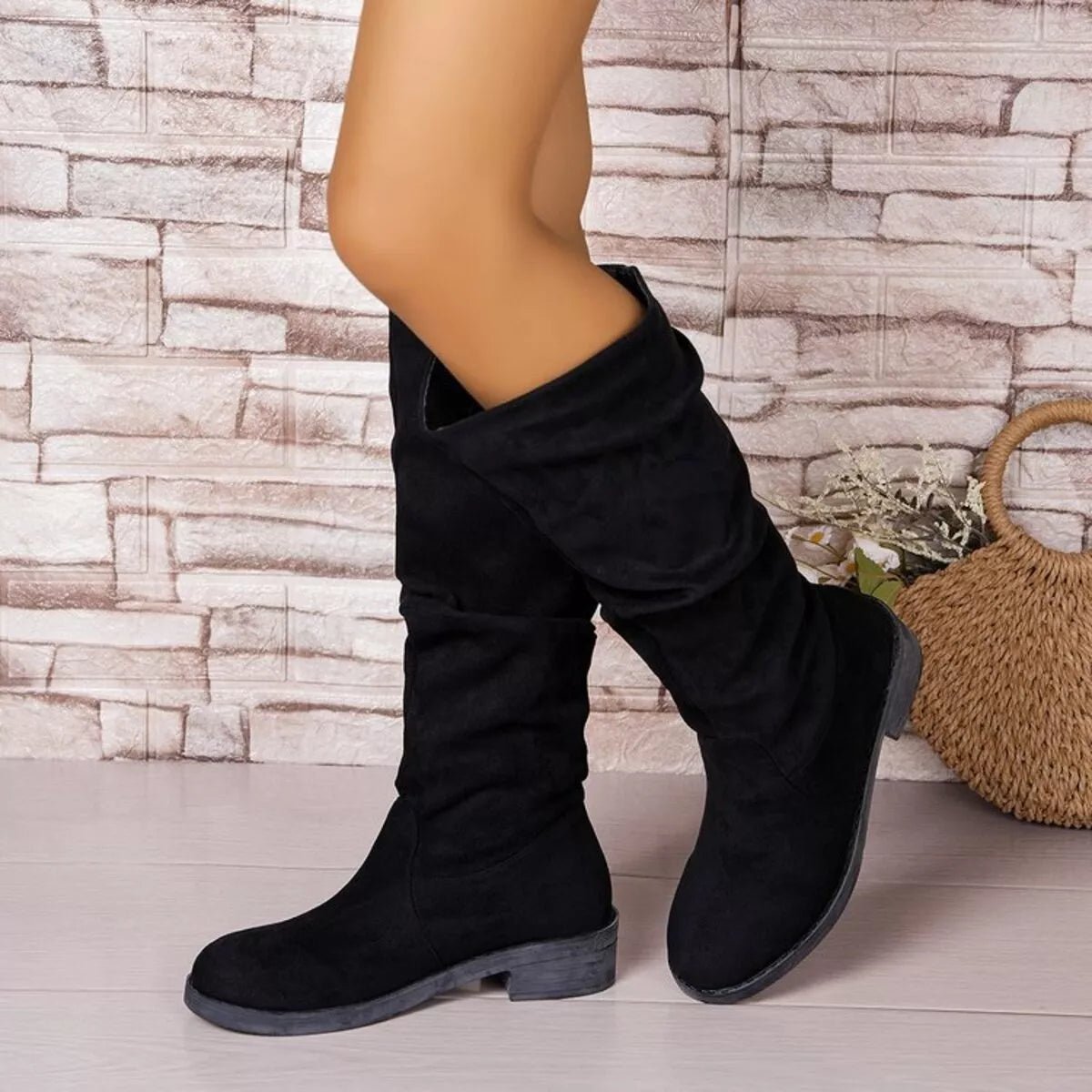 Round Toe Block Heels Boots - PBNJ FASHIONS