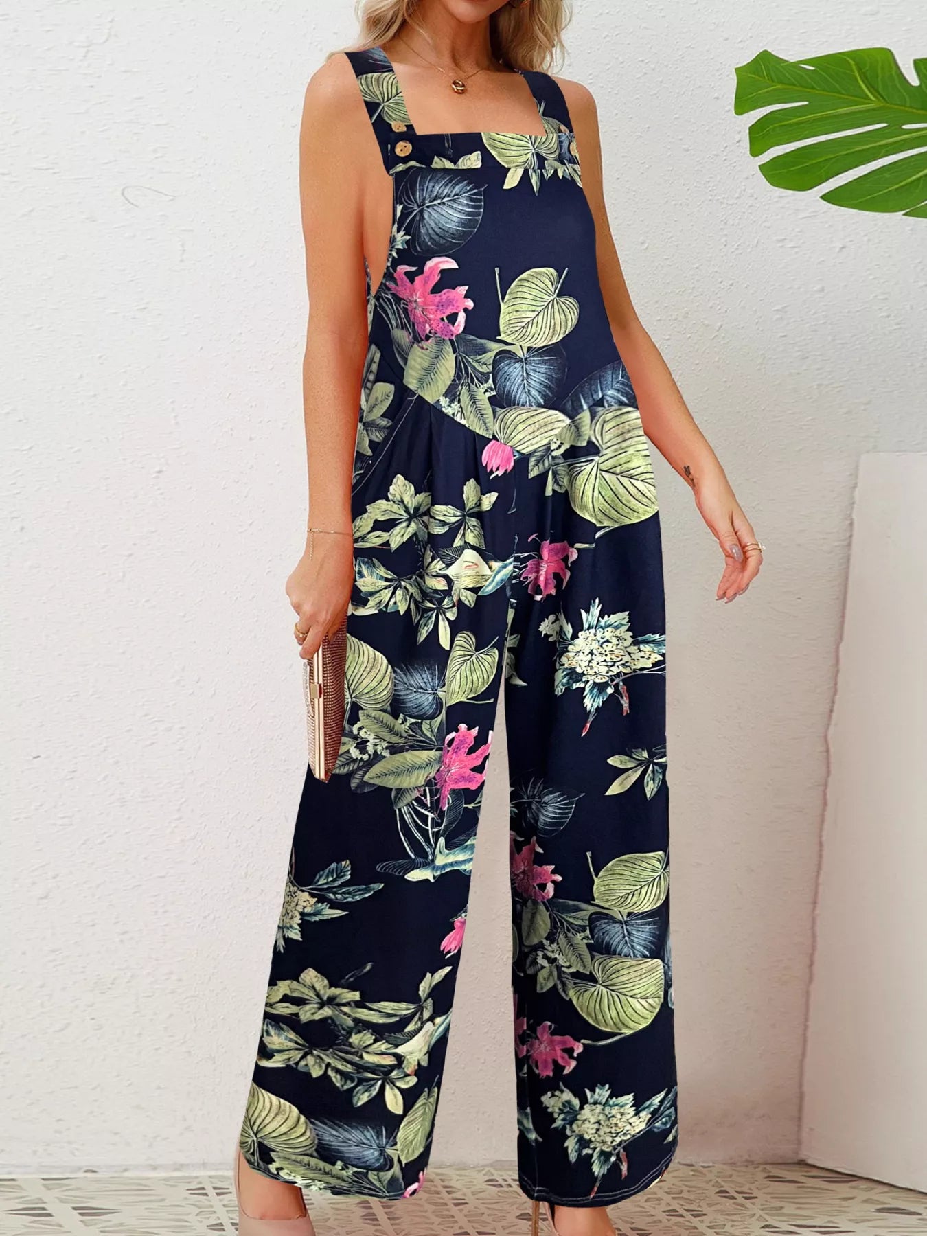 Plus Size Printed Wide Leg Jumpsuit - PBNJ FASHIONS