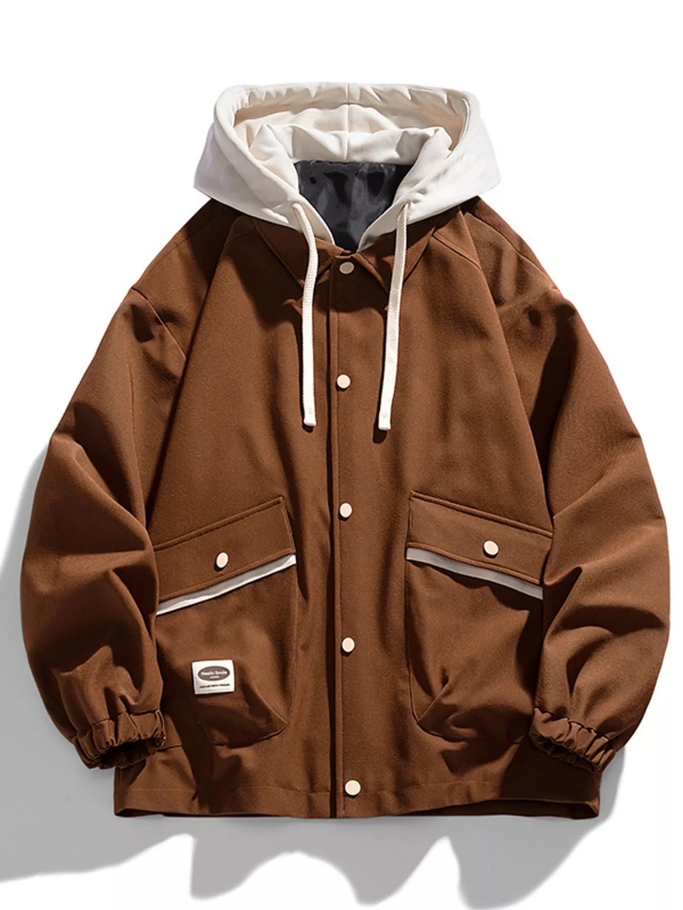 Men's Plus Size Two - Tone Hooded Button - Up Jacket - PBNJ FASHIONS