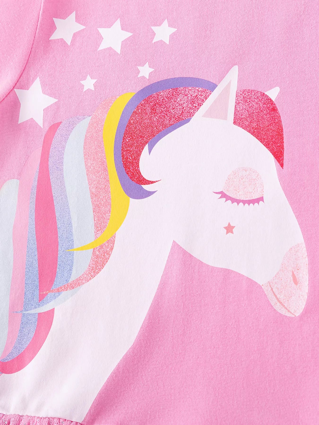 Children's Unicorn Print Long Sleeve Tulle Dress - PBNJ FASHIONS