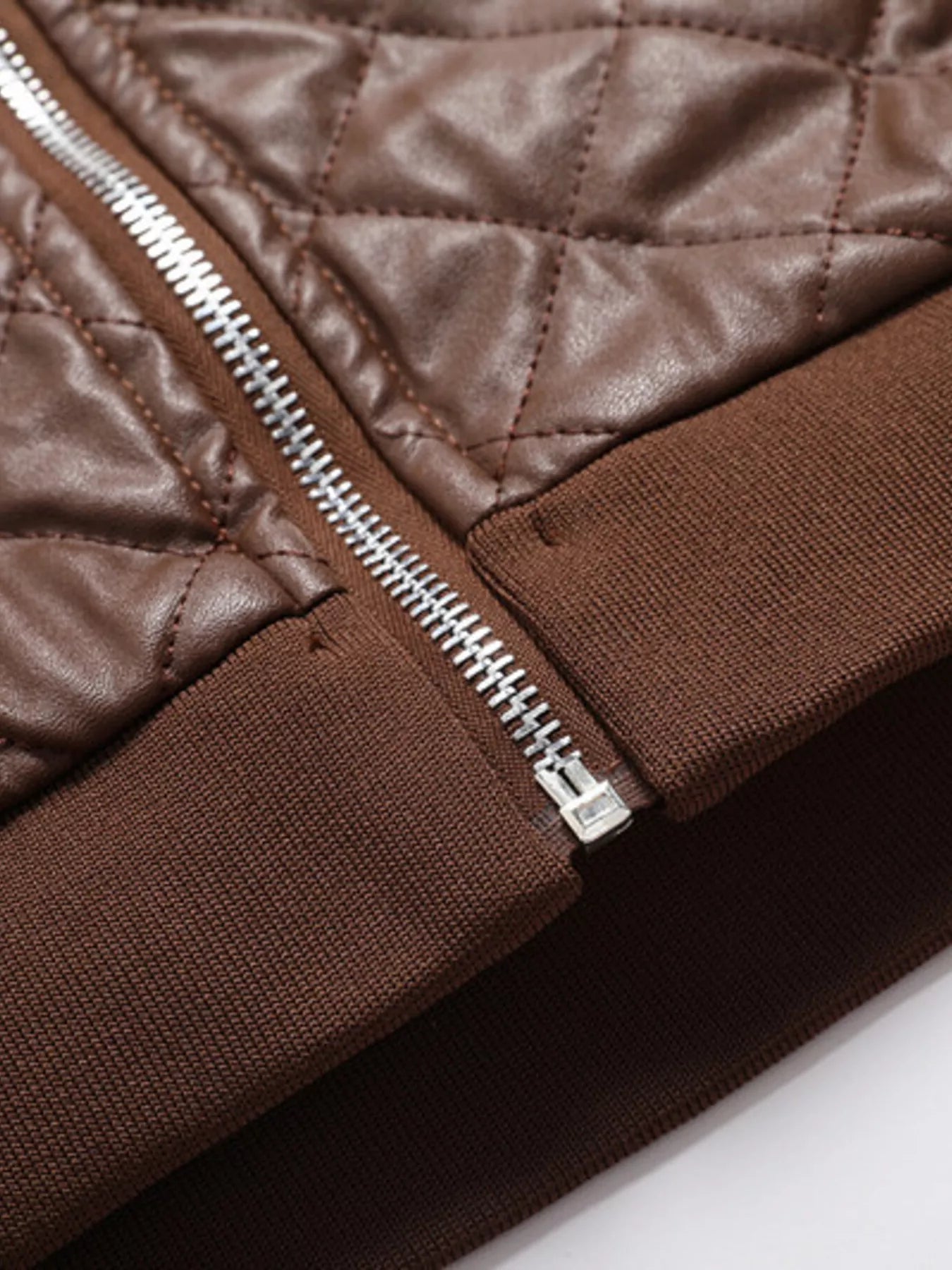 Men's Plus Size Quilted Faux Leather Bomber Jacket - PBNJ FASHIONS