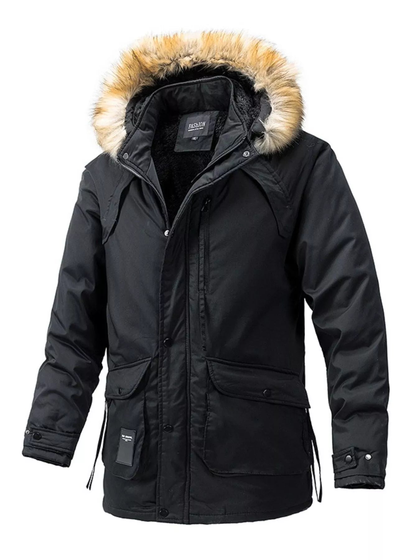 Men's Plus Size Fur Hooded Winter Parka Coat - PBNJ FASHIONS