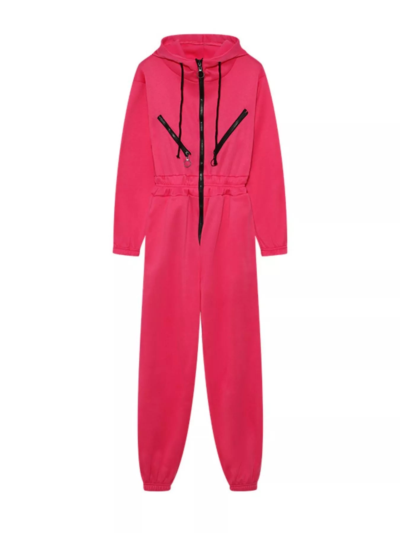 Hooded Zip - Up Long Sleeve Jumpsuit - PBNJ FASHIONS