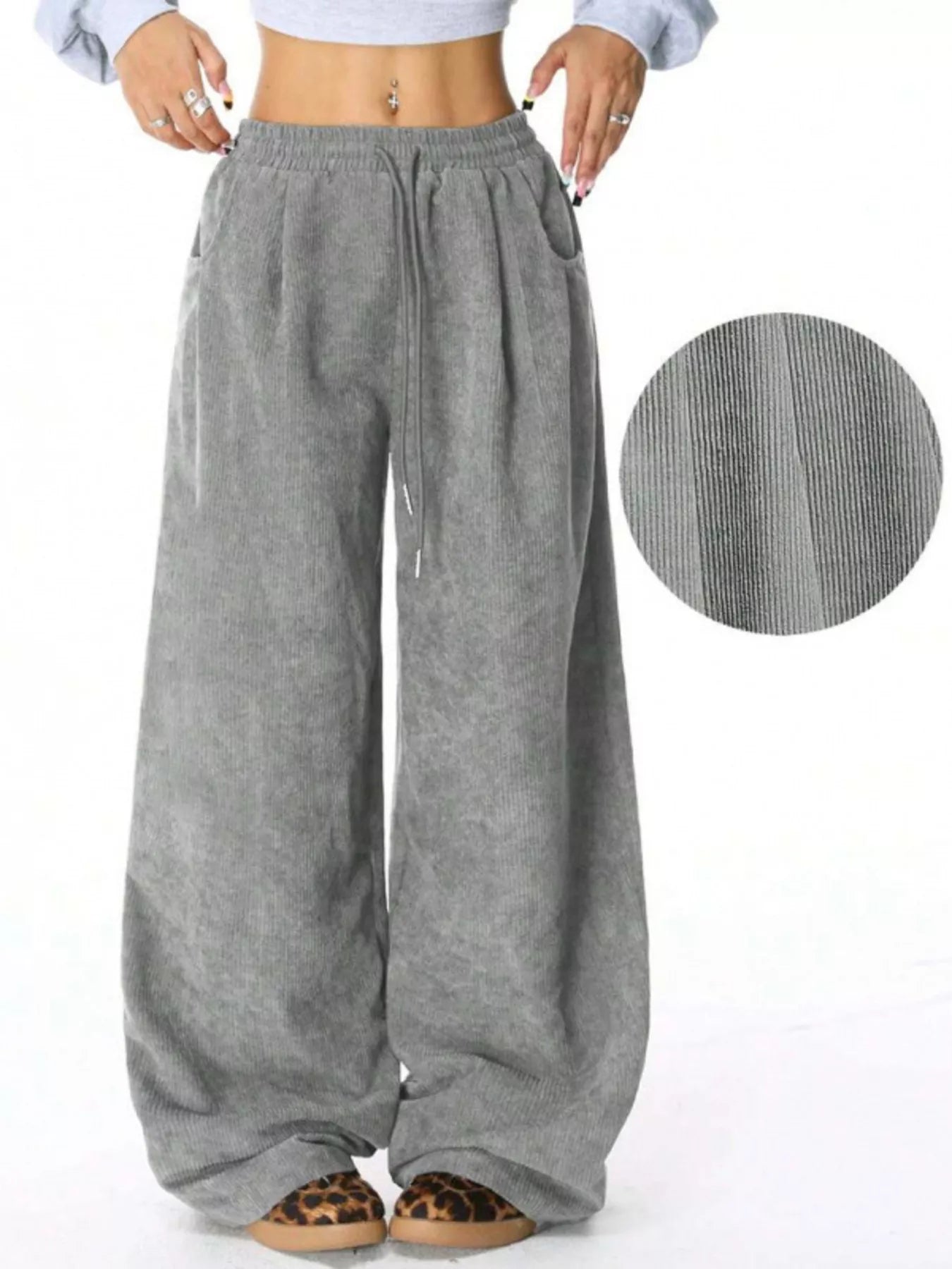 Casual Corduroy Wide Leg Pants - PBNJ FASHIONS