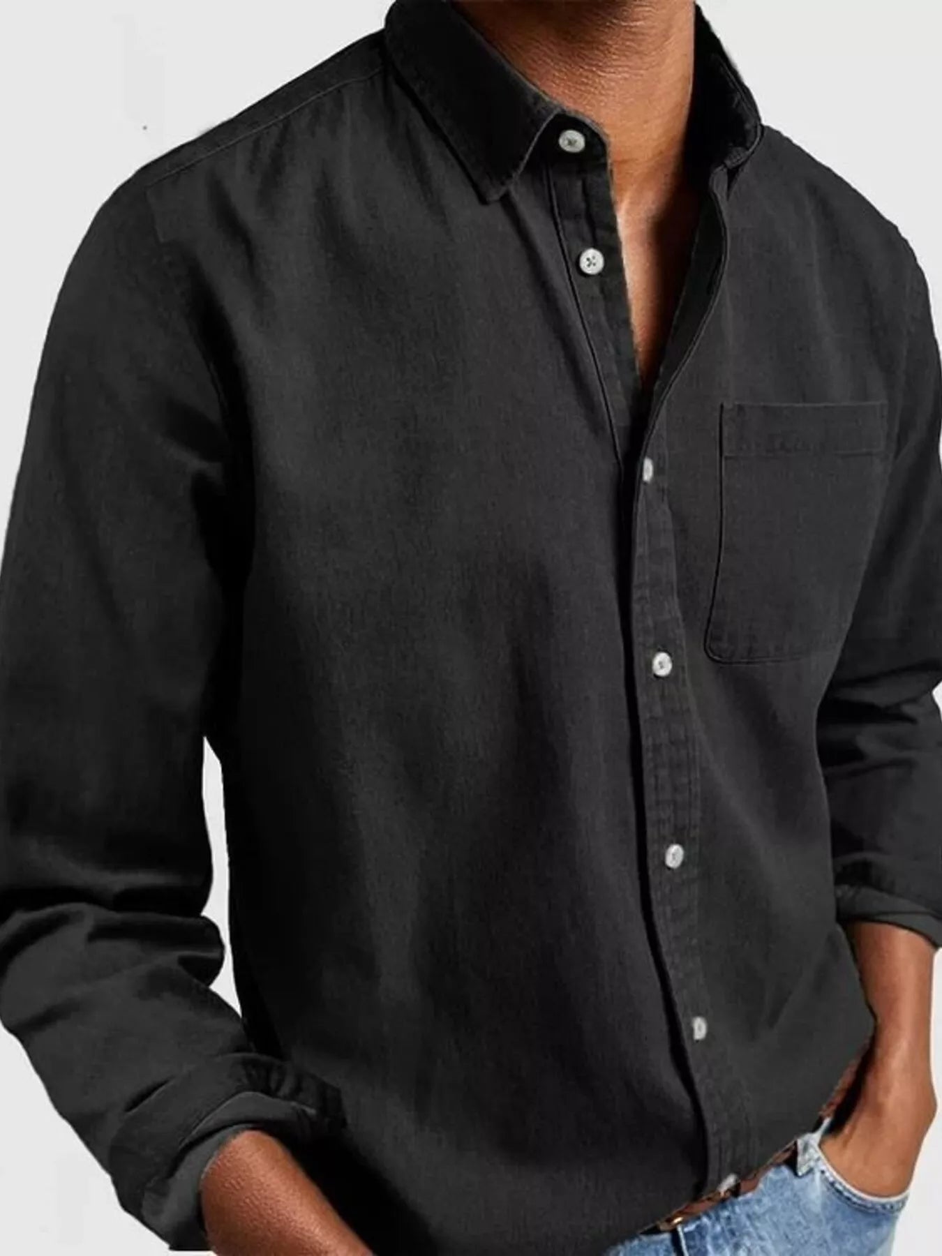 Men's Full Size Button Up Long Sleeve Shirt Plus Size - PBNJ FASHIONS