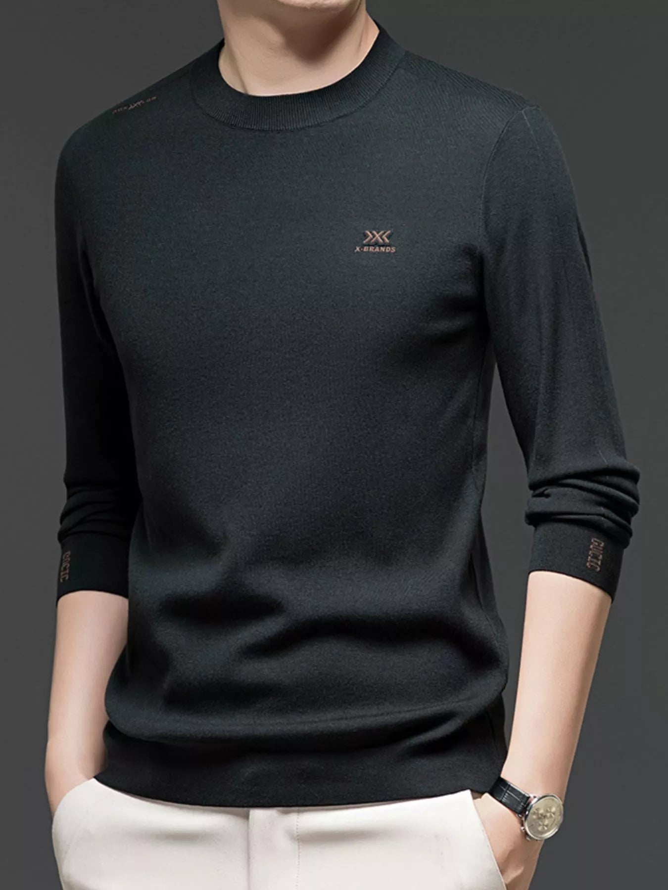 Men's Plus Size Long Sleeve Slim Fit Knit Top - PBNJ FASHIONS