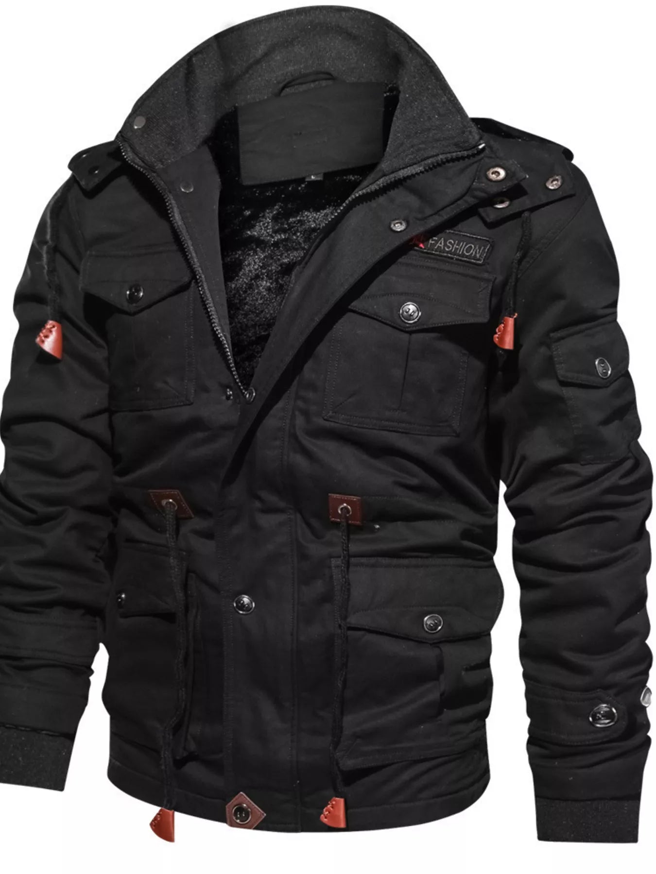 Men's Plus Size Fleece Lined Zip Up Jacket - PBNJ FASHIONS