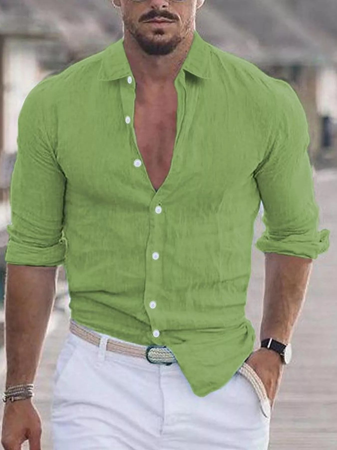 Men's Full Size Casual Button - Down Shirt Plus Size - PBNJ FASHIONS