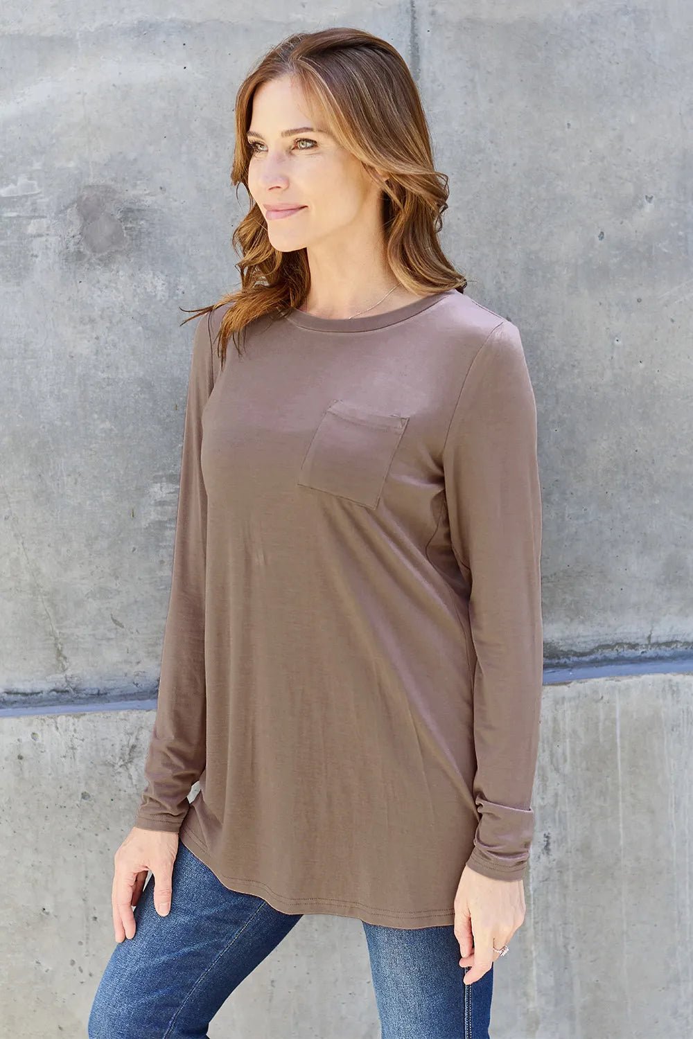 Basic Bae Full Size Round Neck Long Sleeve Top - PBNJ FASHIONS