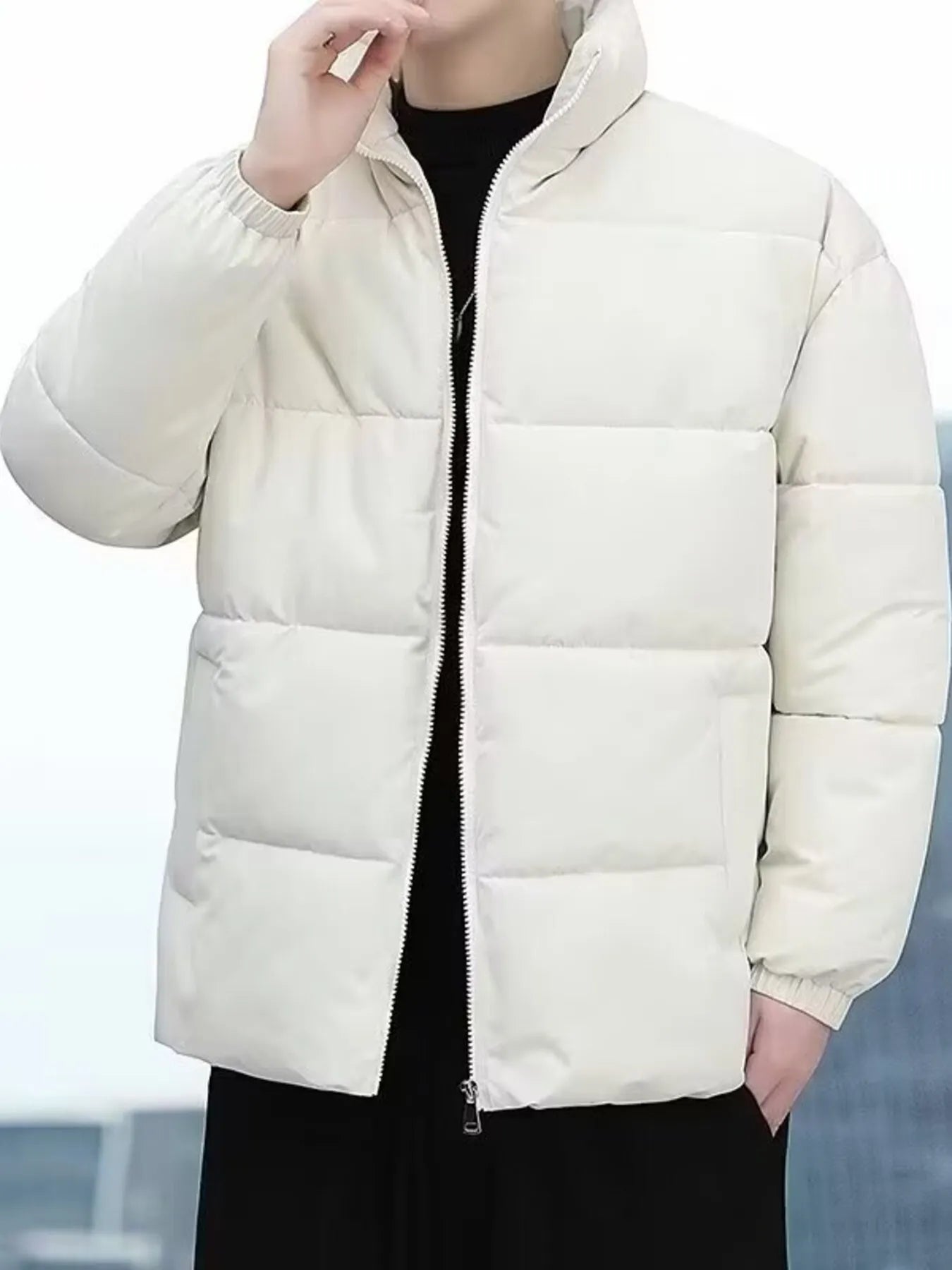 Men's Plus Size Quilted Zip Up Winter Coat - PBNJ FASHIONS