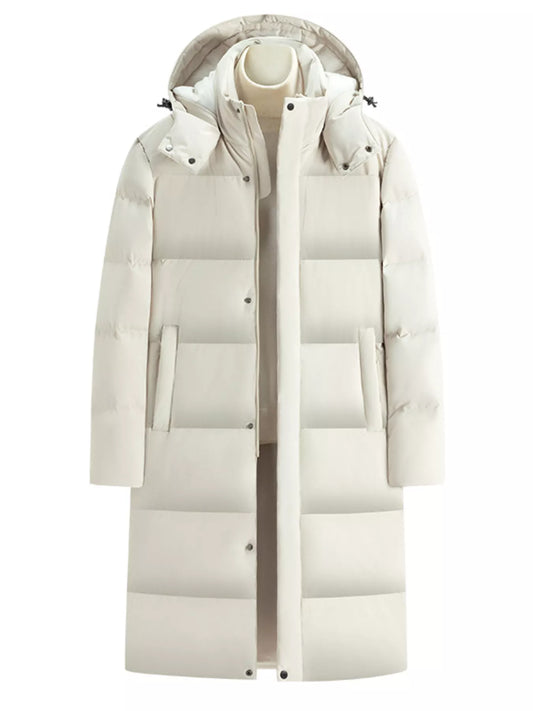 Men's Full Size Longline Hooded Down Coat Plus Size - PBNJ FASHIONS
