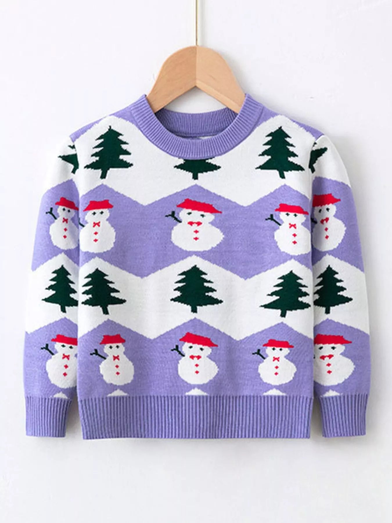 Children's Snowman & Tree Pattern Sweater - PBNJ FASHIONS